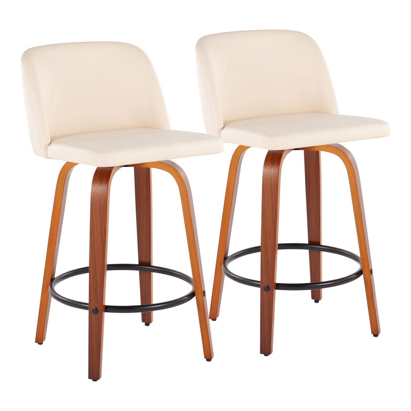 Toriano - Mid Century Modern, Counter Stool (Set of 2) Lumi Source