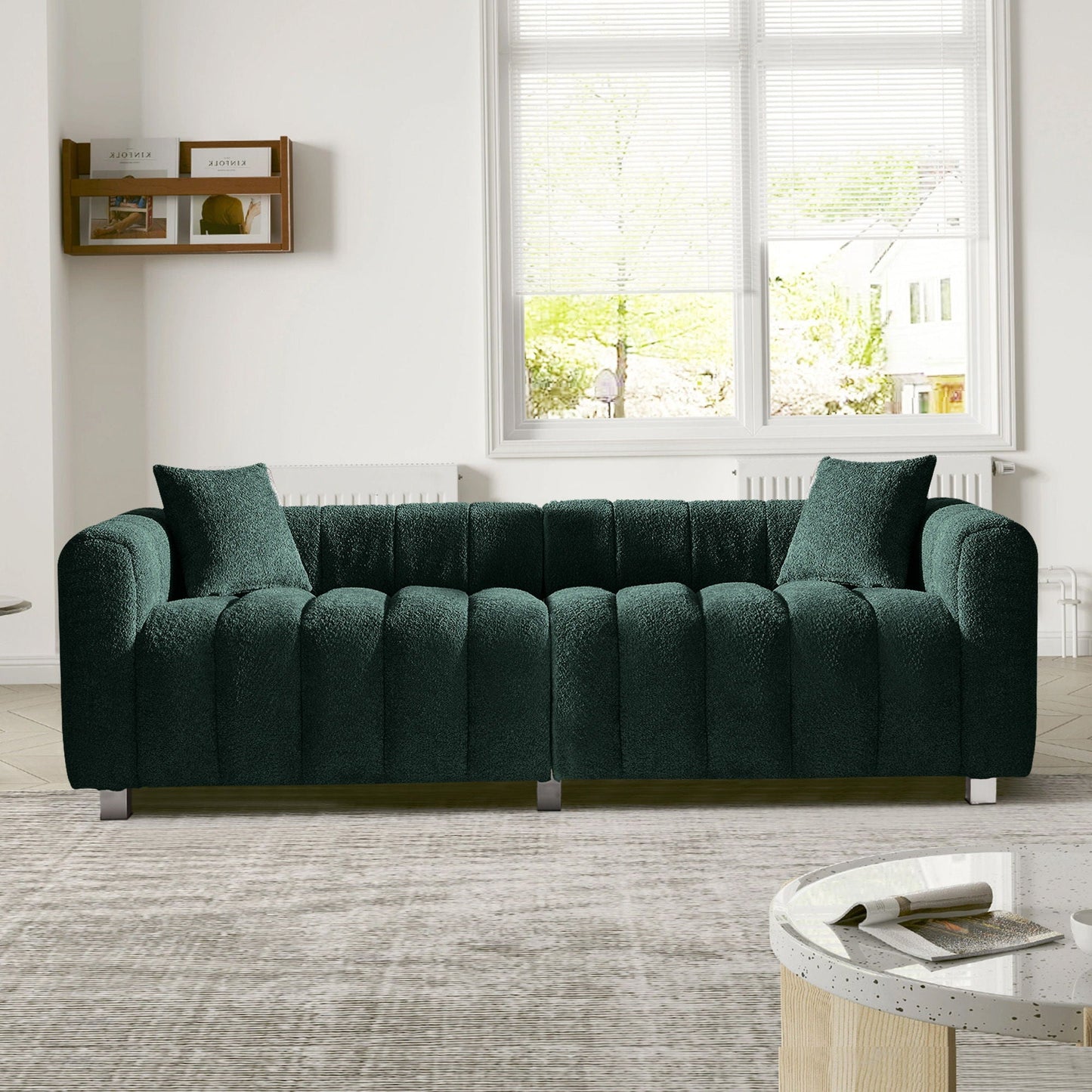 Modern 3 Seater Sofa With 2 Pillows Home Essentials
