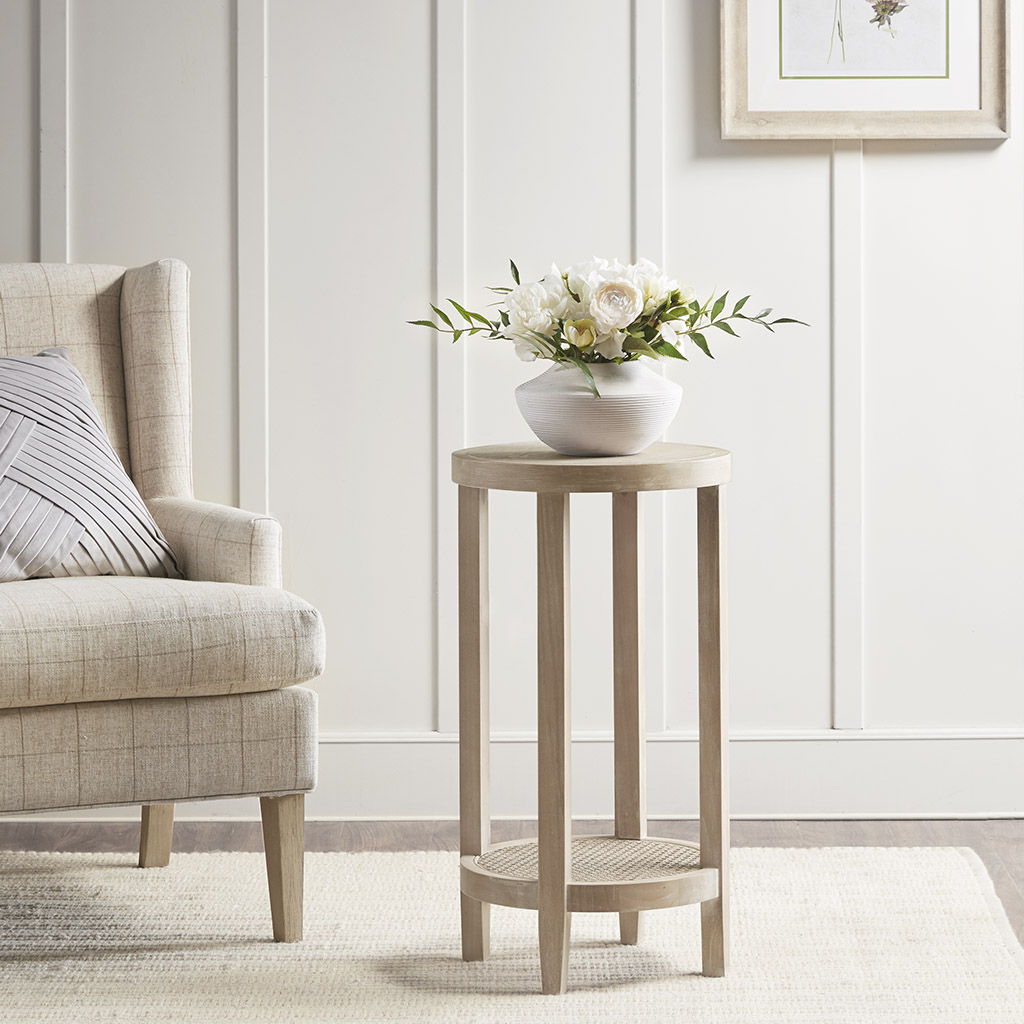 Harley - Round Accent Table - Reclaimed Wheat Martha Stewart