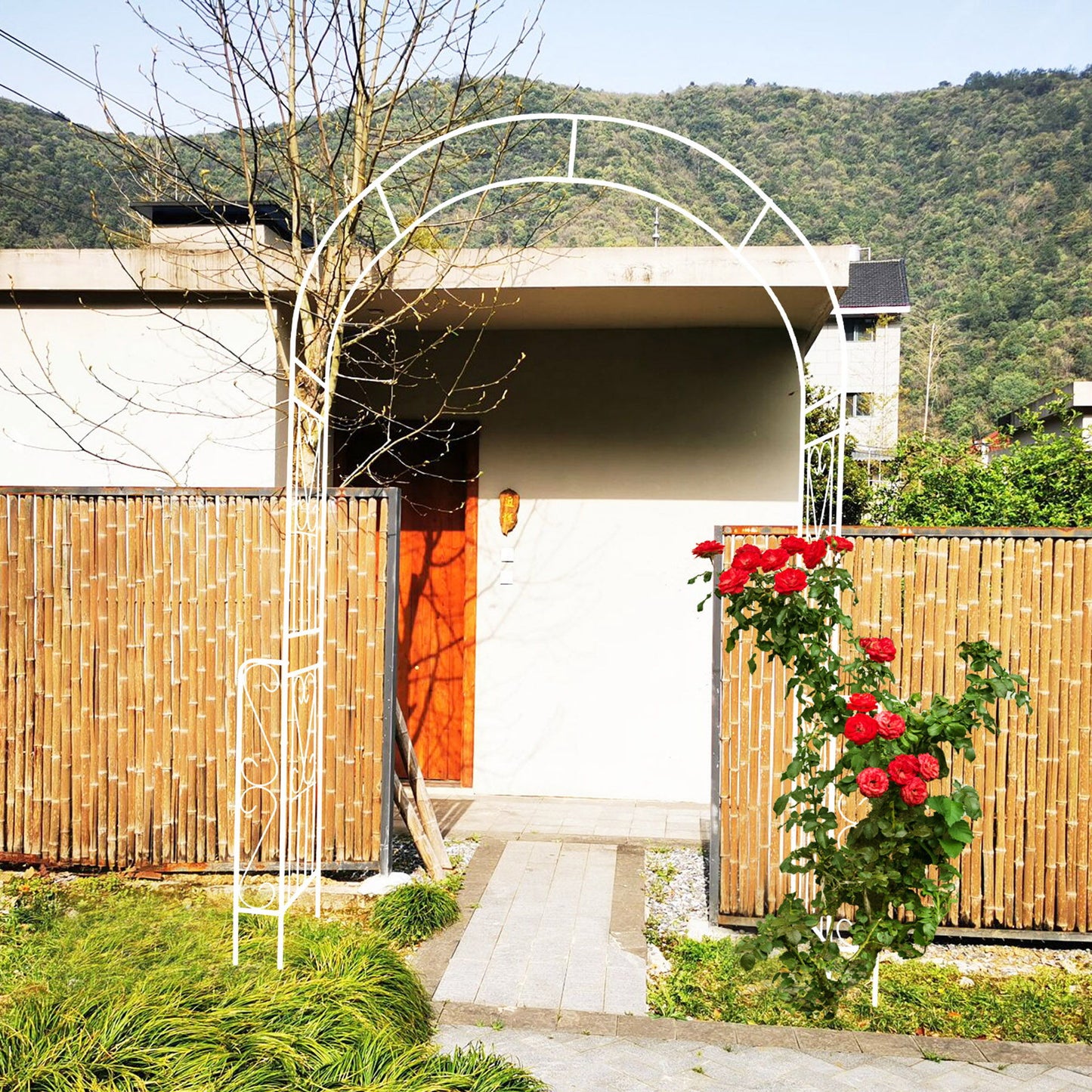 Metal Garden Arch Garden Arbor Trellis Climbing Plants Support Rose Arch Outdoor Arch Daily Nest
