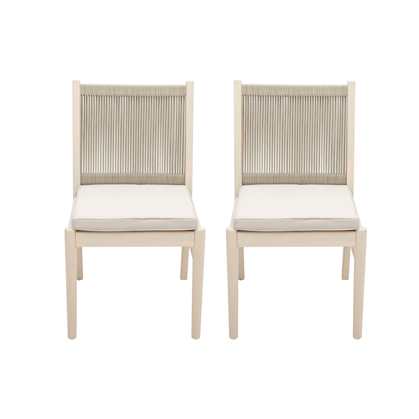 Cordoba - Dining Chair (Set of 2) Comfortable Armless Chairs - Beige Noble House
