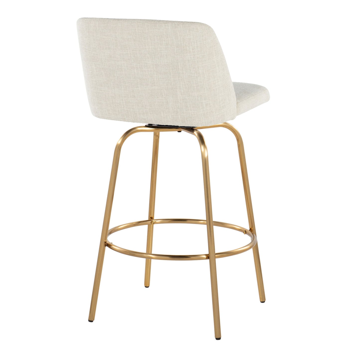 Toriano - Contemporary, Fixed Height Counter Stool With Swivel With Round Footrest (Set of 2) Lumi Source