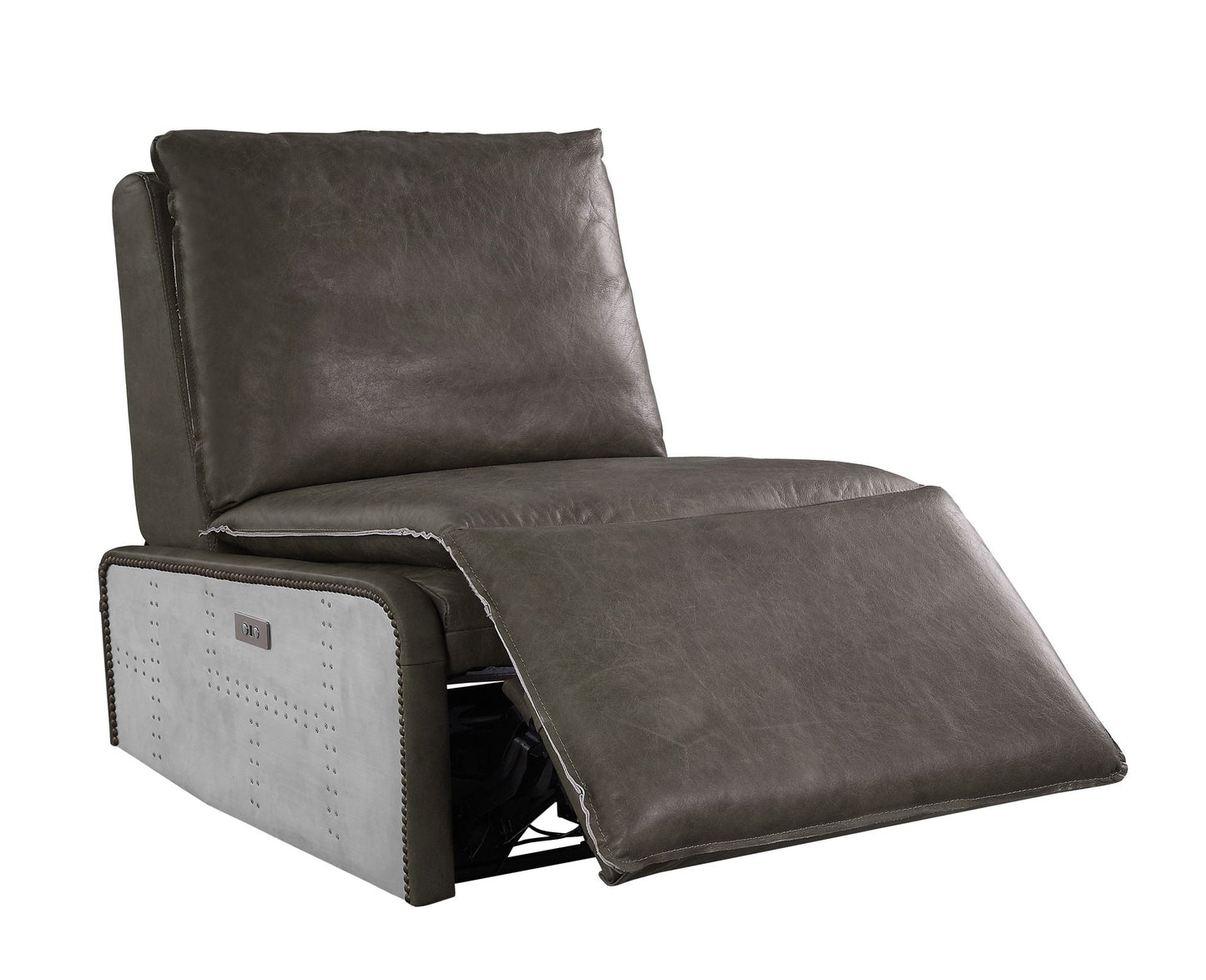 Metier - Power Motion Recliner - Gray / Aluminum Acme