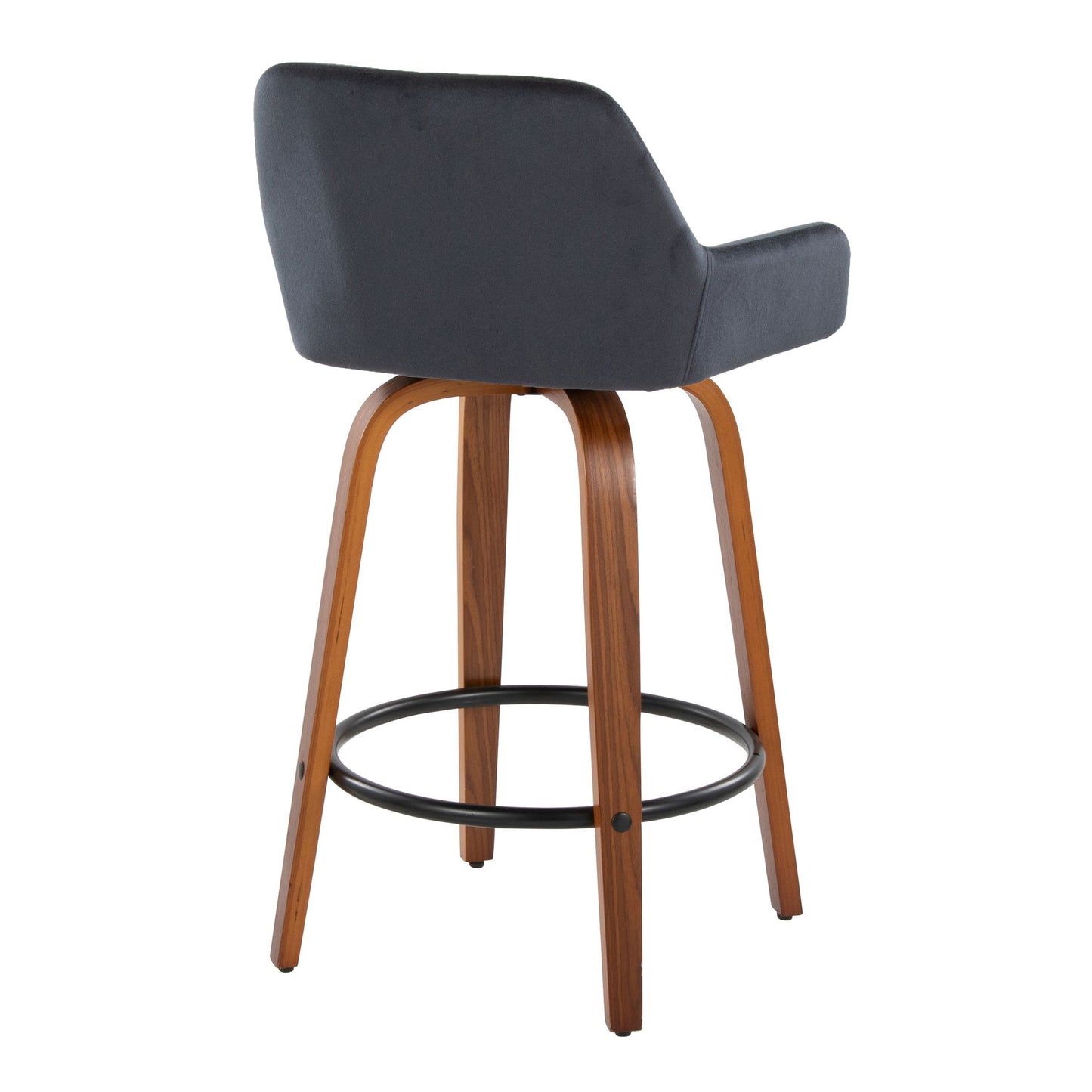 Daniella - Contemporary Fixed Height Counter Stool With Swivel With Round Footrest (Set of 2) Lumi Source
