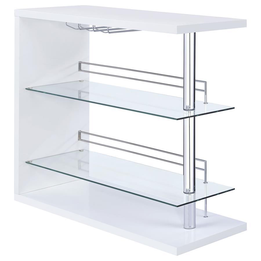 Prescott - Rectangular 2-Shelf Bar Unit CoasterEssence