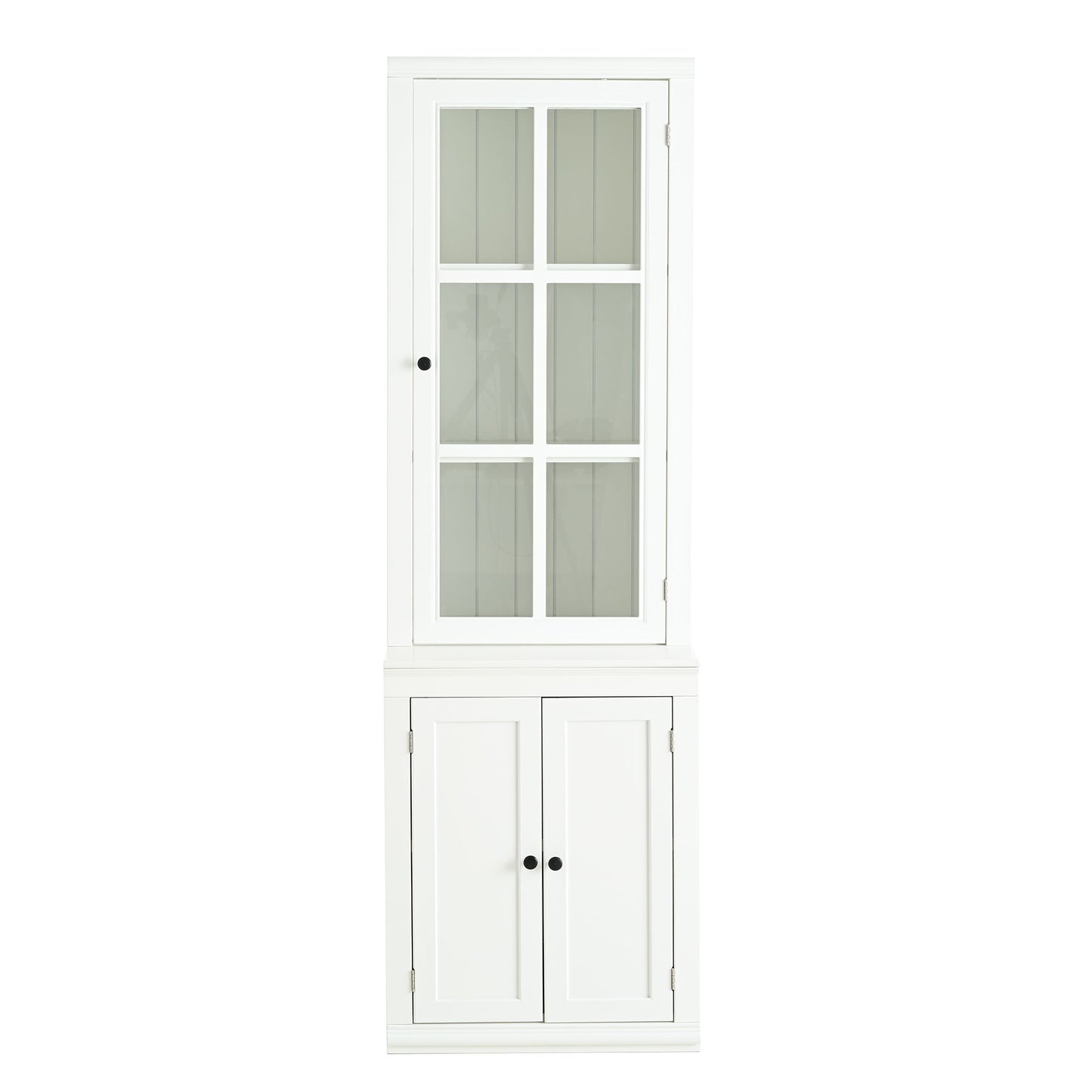 Retro Style Hutch Cabinet With Glass Door, China Cabinet For Home Hearth and Haven