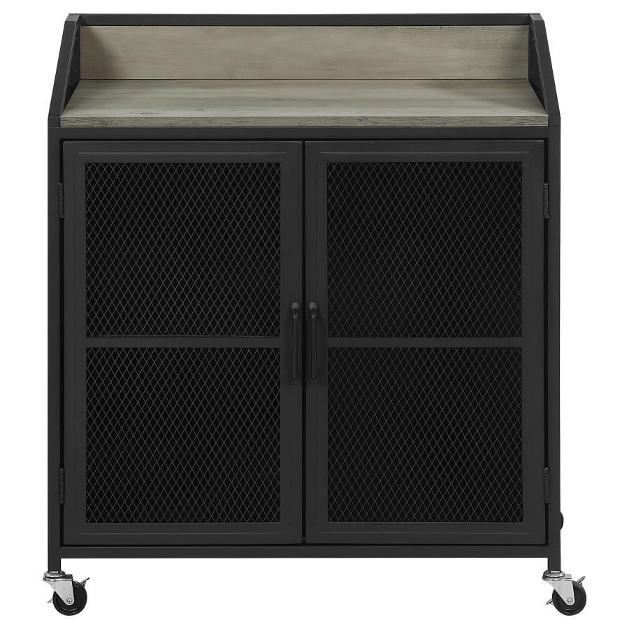 Arlette - 2 Door Mobile Home Bar Wine Cabinet - Sandy Black CoasterEveryday