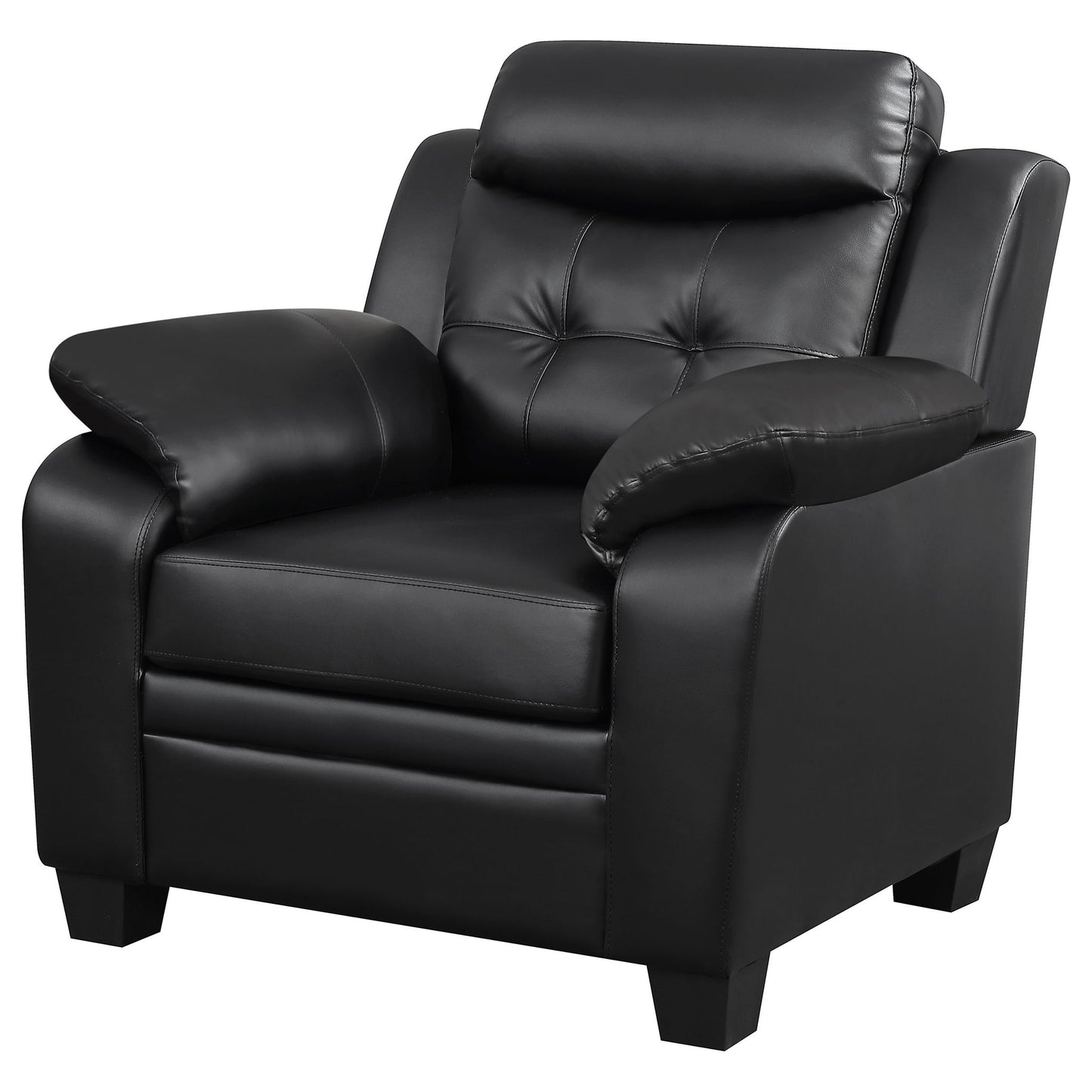 Winchell - Upholstered Padded Arm Tufted Accent Chair - Black Furniture Max
