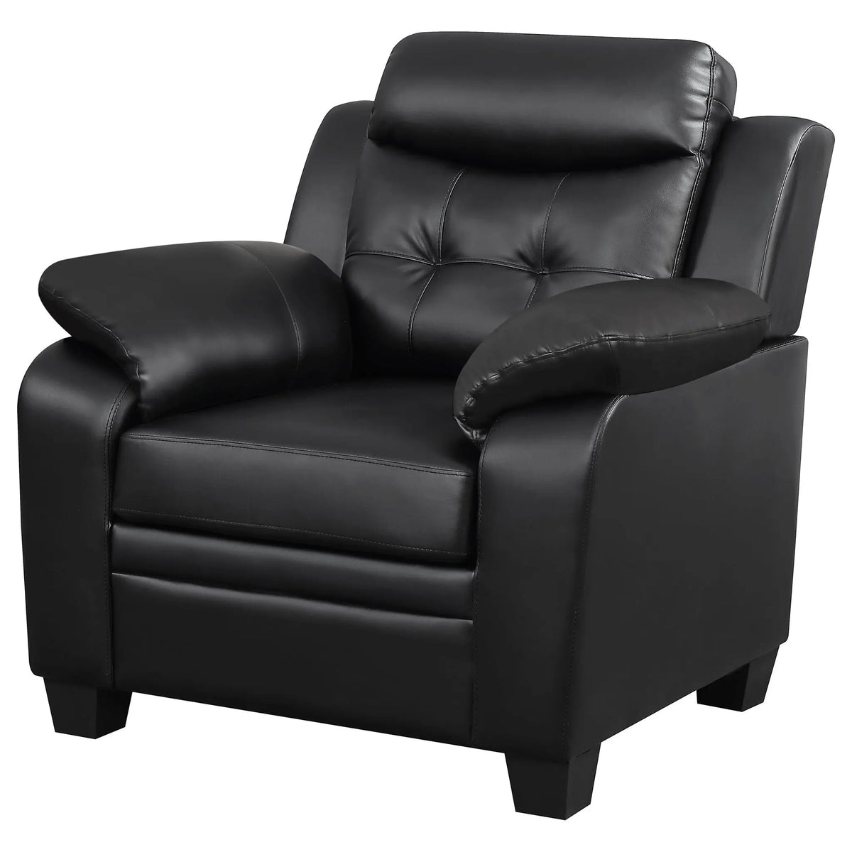 Winchell - Upholstered Padded Arm Tufted Accent Chair - Black Furniture Max
