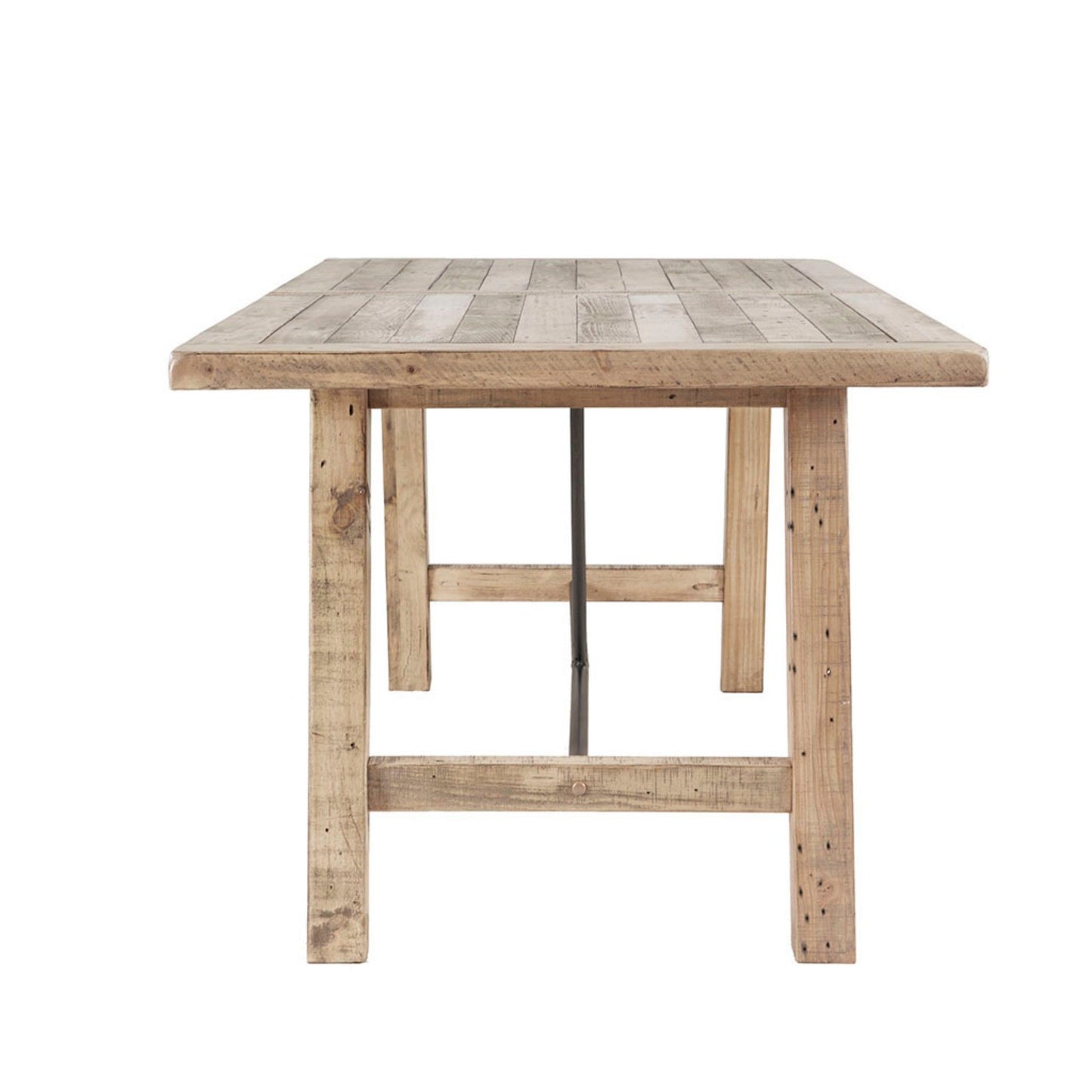 Rustic Dining Table With Metal Support - Natural JLA