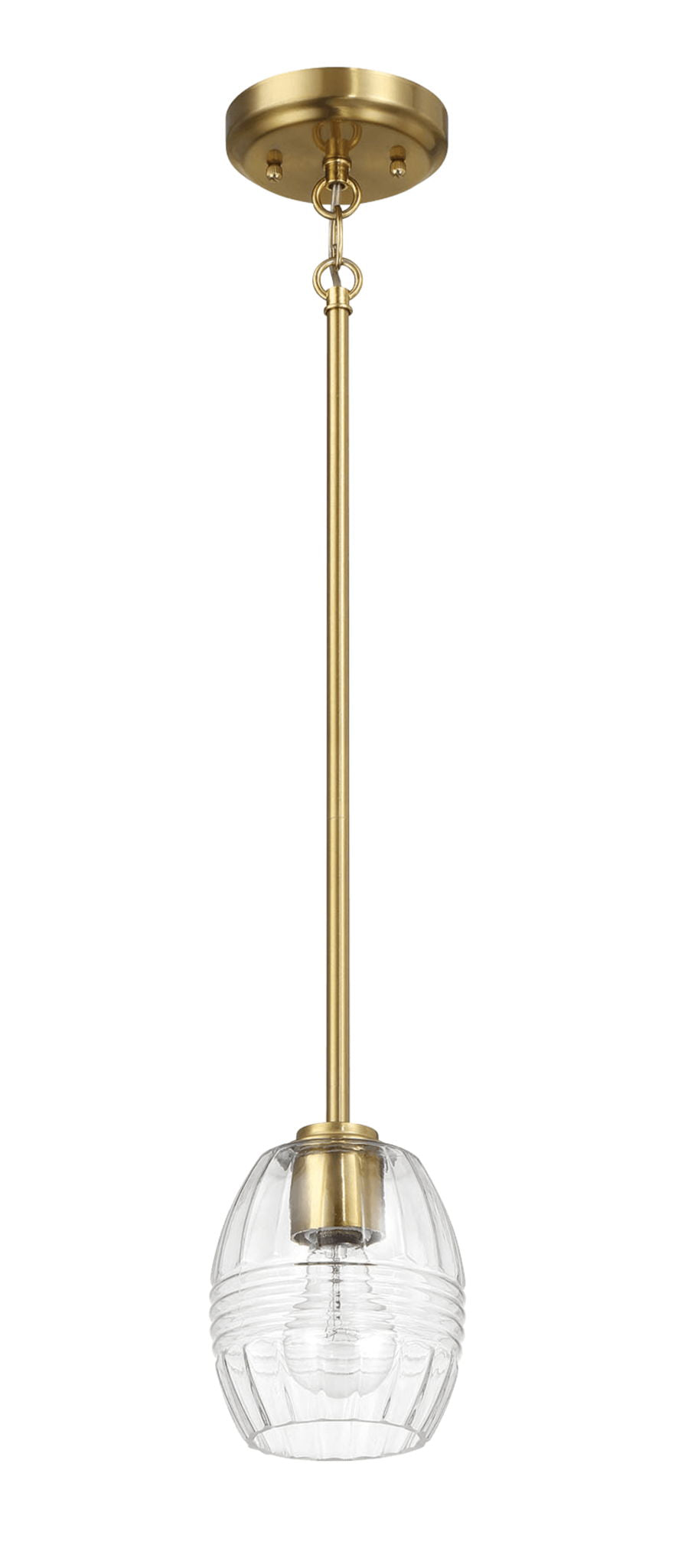 Vista - Single Pendant Chain Hanging Light - Clear / Gold Ashcroft Furniture