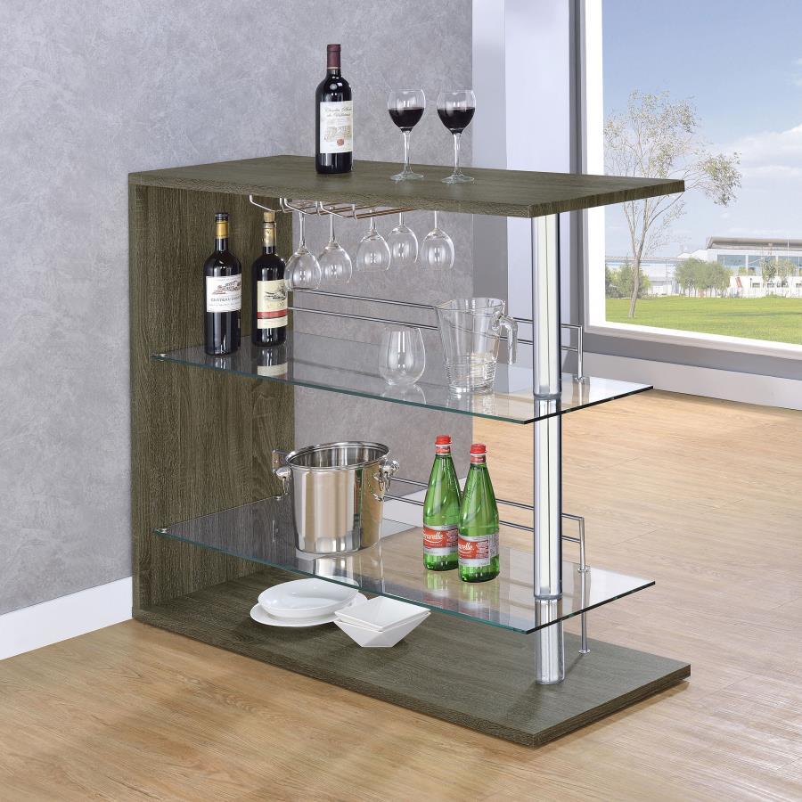 Prescott - Rectangular 2-Shelf Bar Unit CoasterEssence