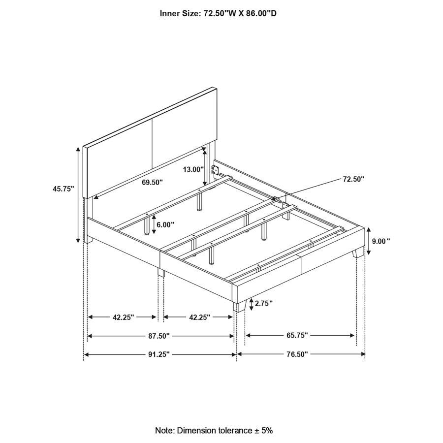 Dorian - Upholstered Panel Bed CoasterEveryday