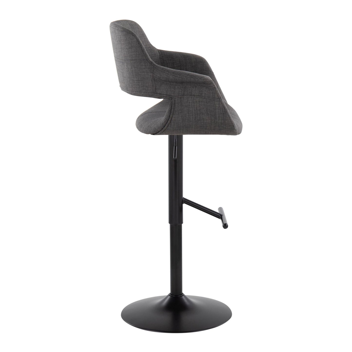 Vintage Flair - Mid Century Modern Adjustable Barstool With Straight T Footrest (Set of 2) Lumi Source