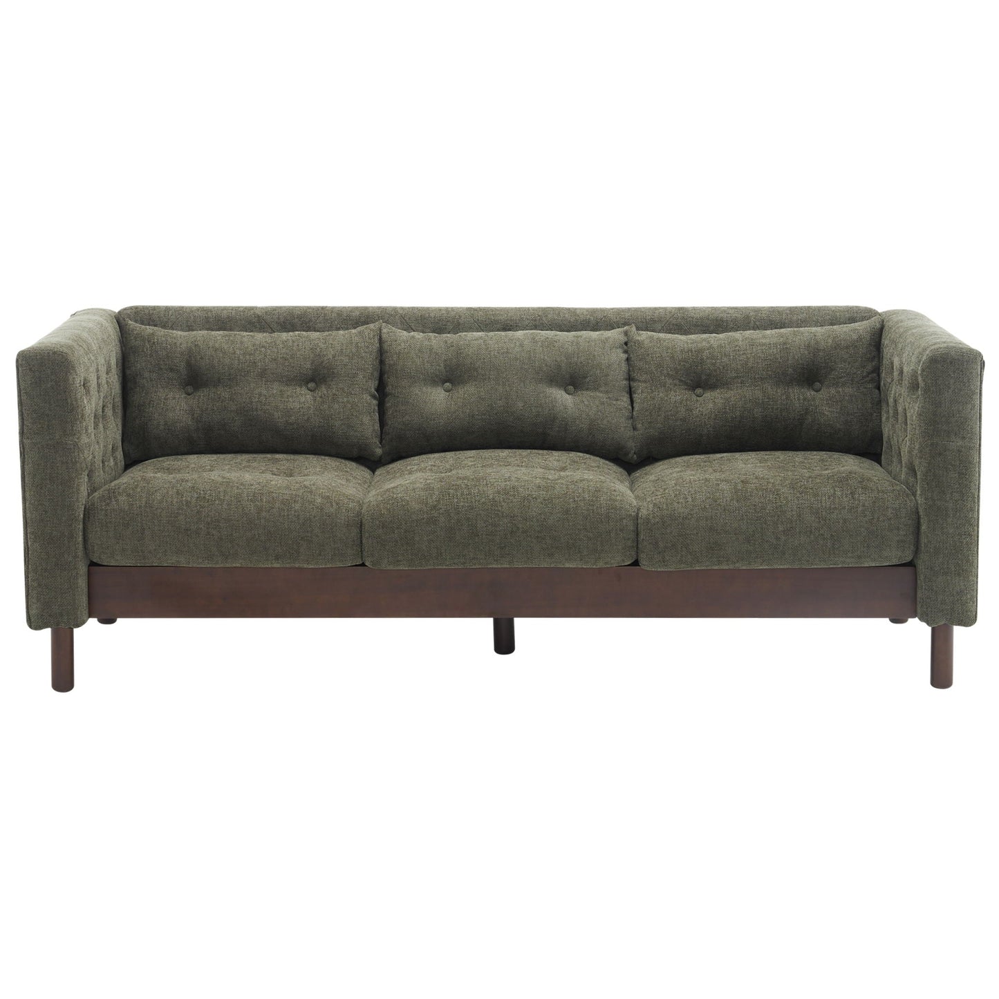 Upholstered Sofa Modern 3 Seater Sofa Couch With Tufted Design For Living Room Noble House