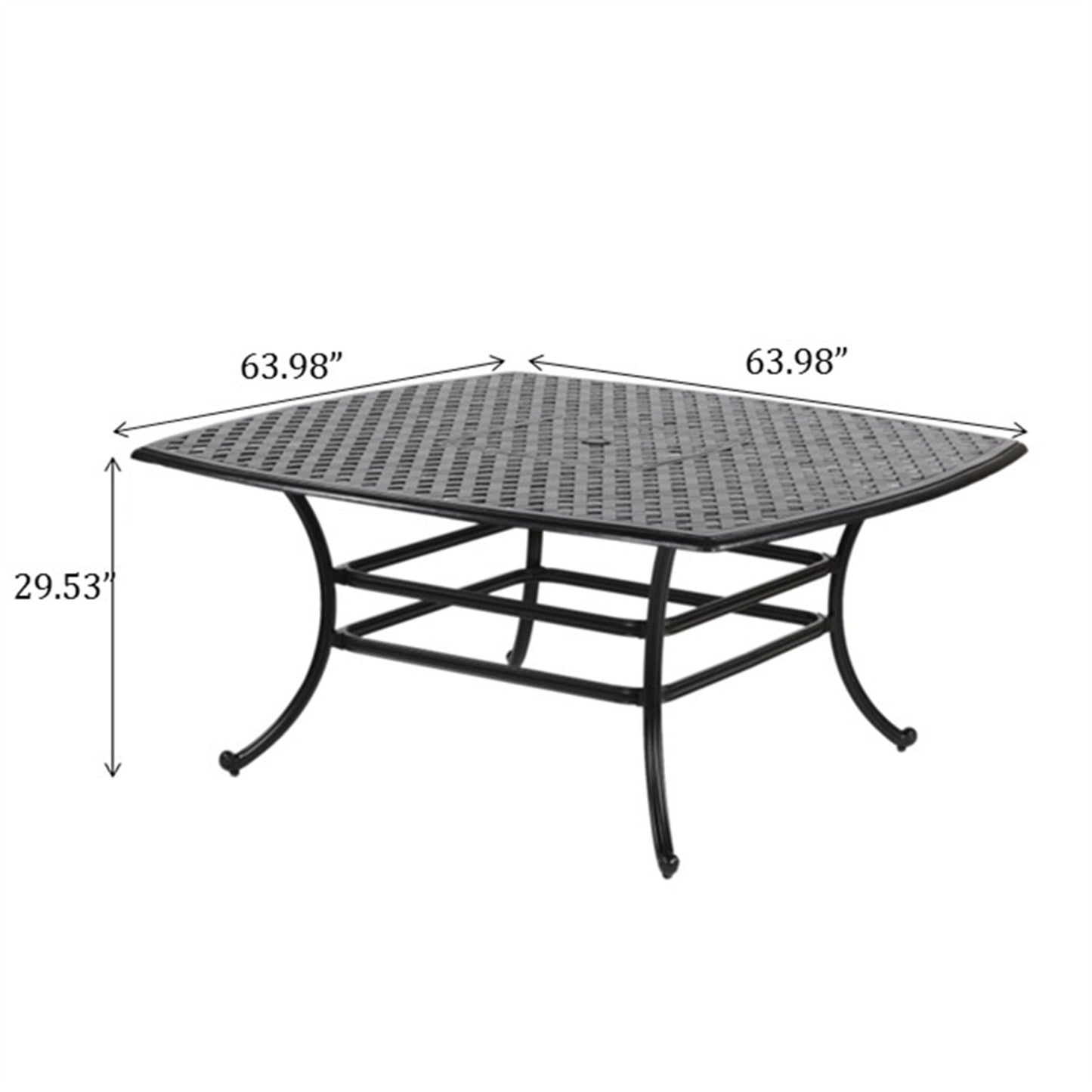 64" Square Dining Table - Dark Lava Bronze Home Essentials