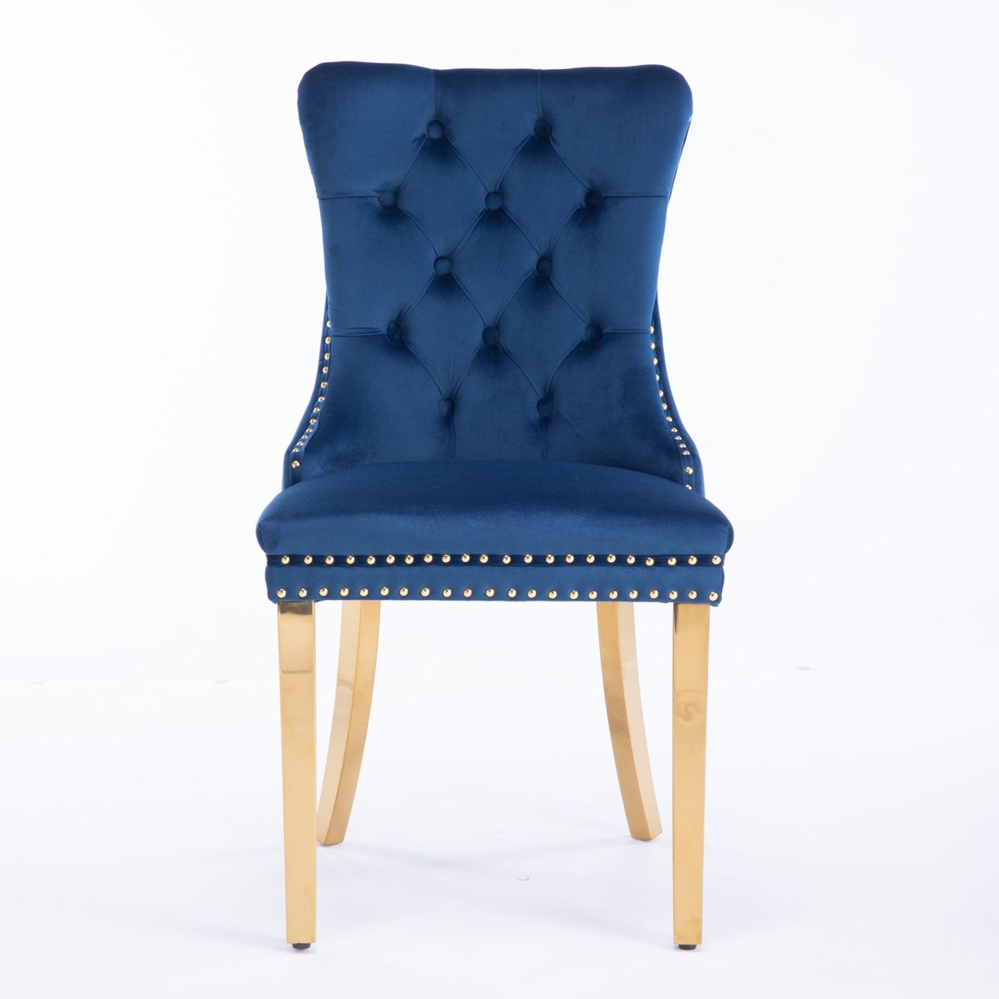 Nikki - Modern, High-End Tufted Solid Wood Contemporary Velvet Upholstered Dining Chair With Golden Stainless Steel Plating Legs, Nailhead Trim (Set of 2) Home Essentials