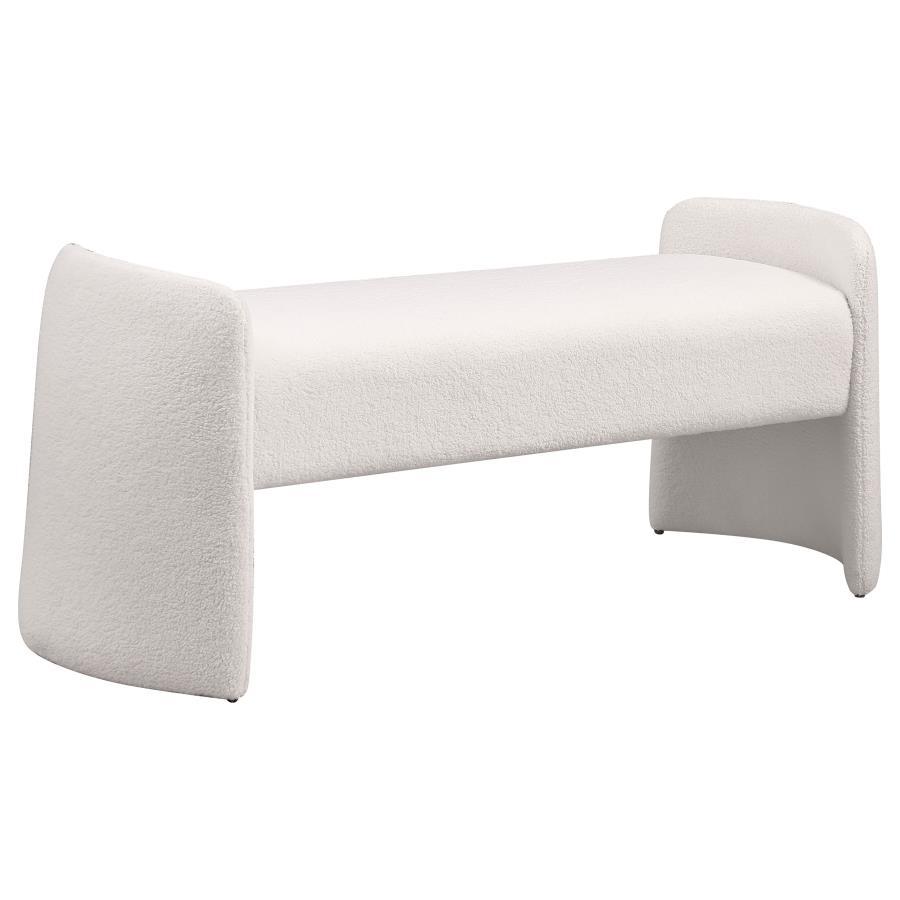 Peoria - Velvet Upholstered Accent Bench - Ivory Coaster Fine Furniture