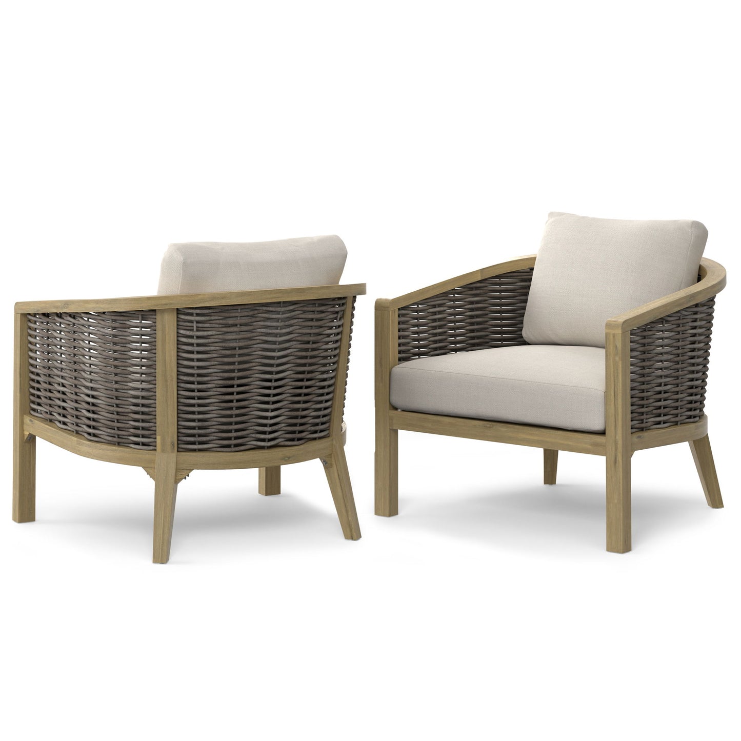 Parkside - Outdoor Conversation Chair (Set of 2) - Natural Simpli-Home