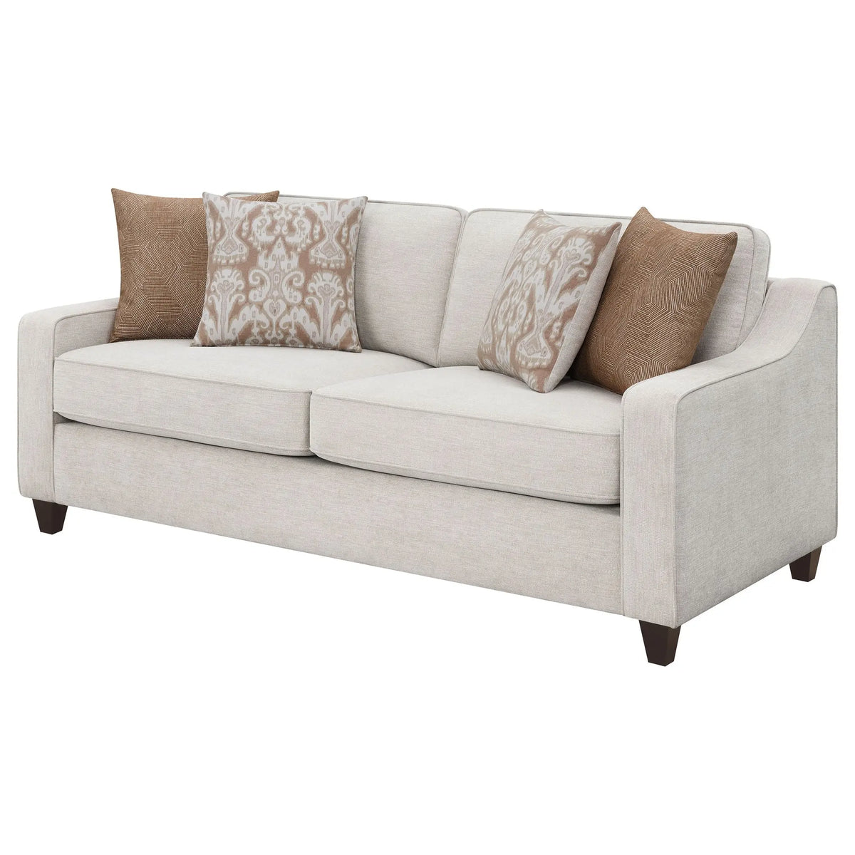 Mahaffey - Christine Upholstered Sloped Arm Sofa - Beige Furniture Max
