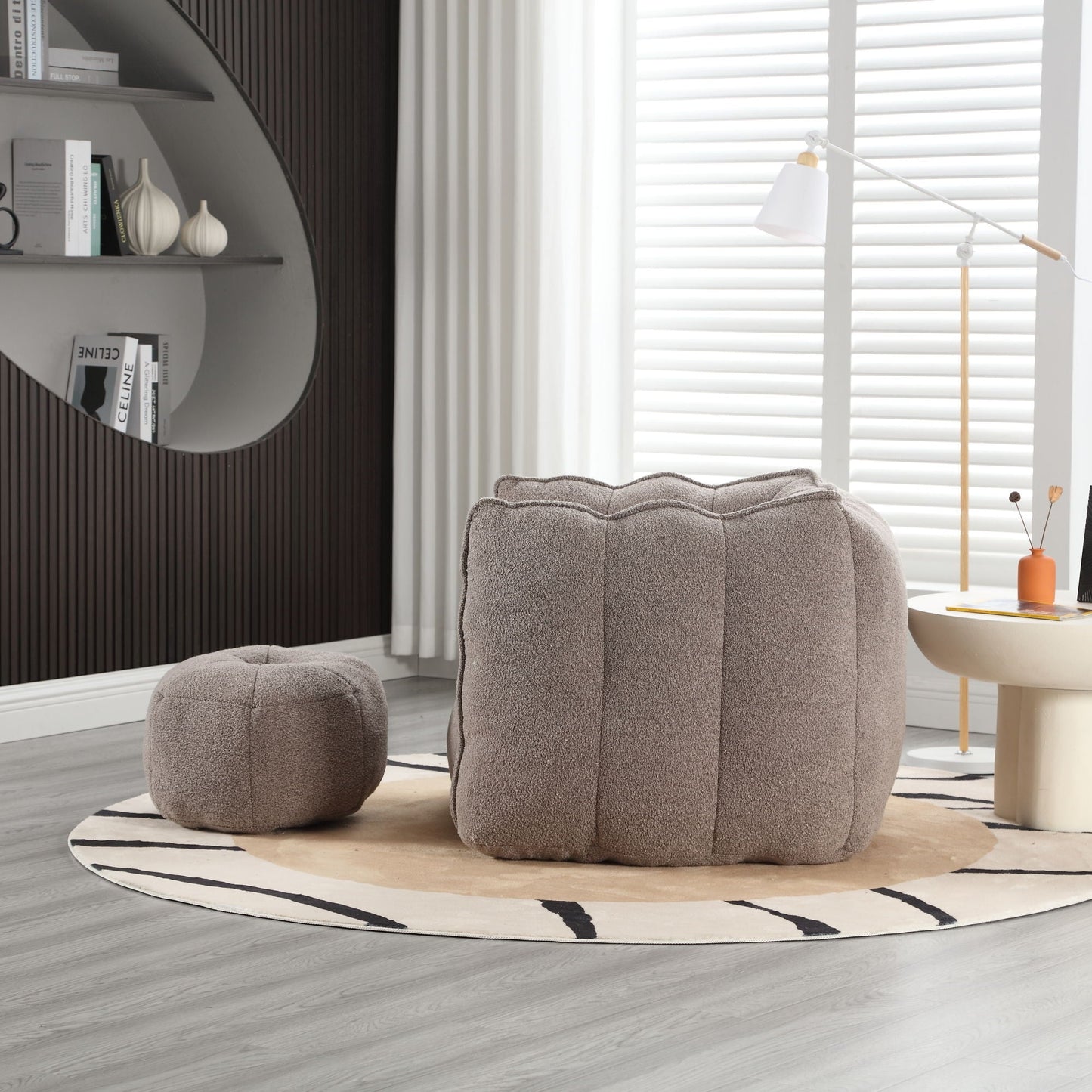 Soft Chenille Bean Bag Chair With High Resilient Foam Home Essentials