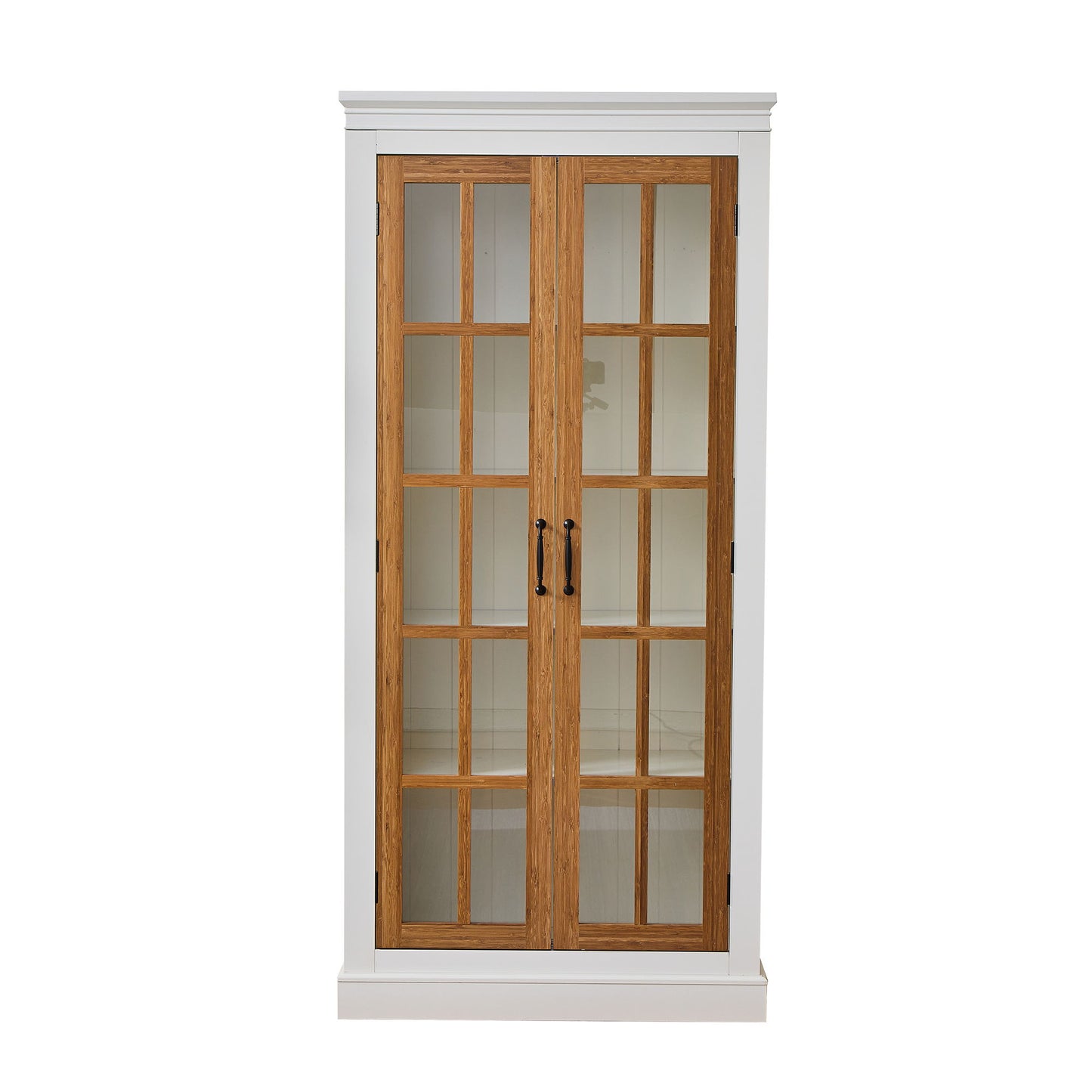Rustic Style Display Cabinet With Glass Doors For Collectibles Hearth and Haven
