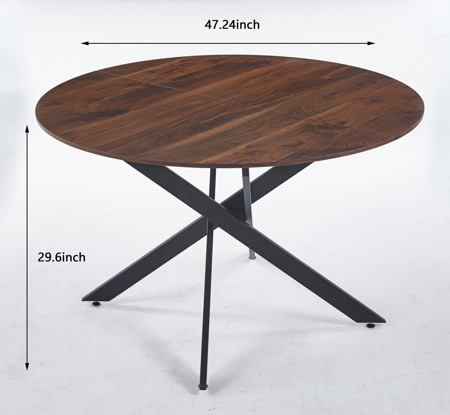 Mid-Century Dining Table For 4 - 6 People With Round MDF Table Top, Pedestal Dining Table, End Table Leisure Coffee Table, Cross Leg Home Essentials