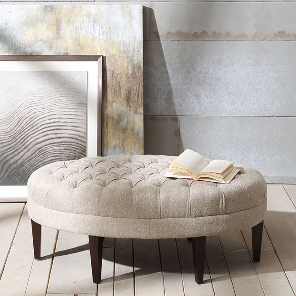 Martin - Surfboard Tufted Ottoman - Linen Madison Park