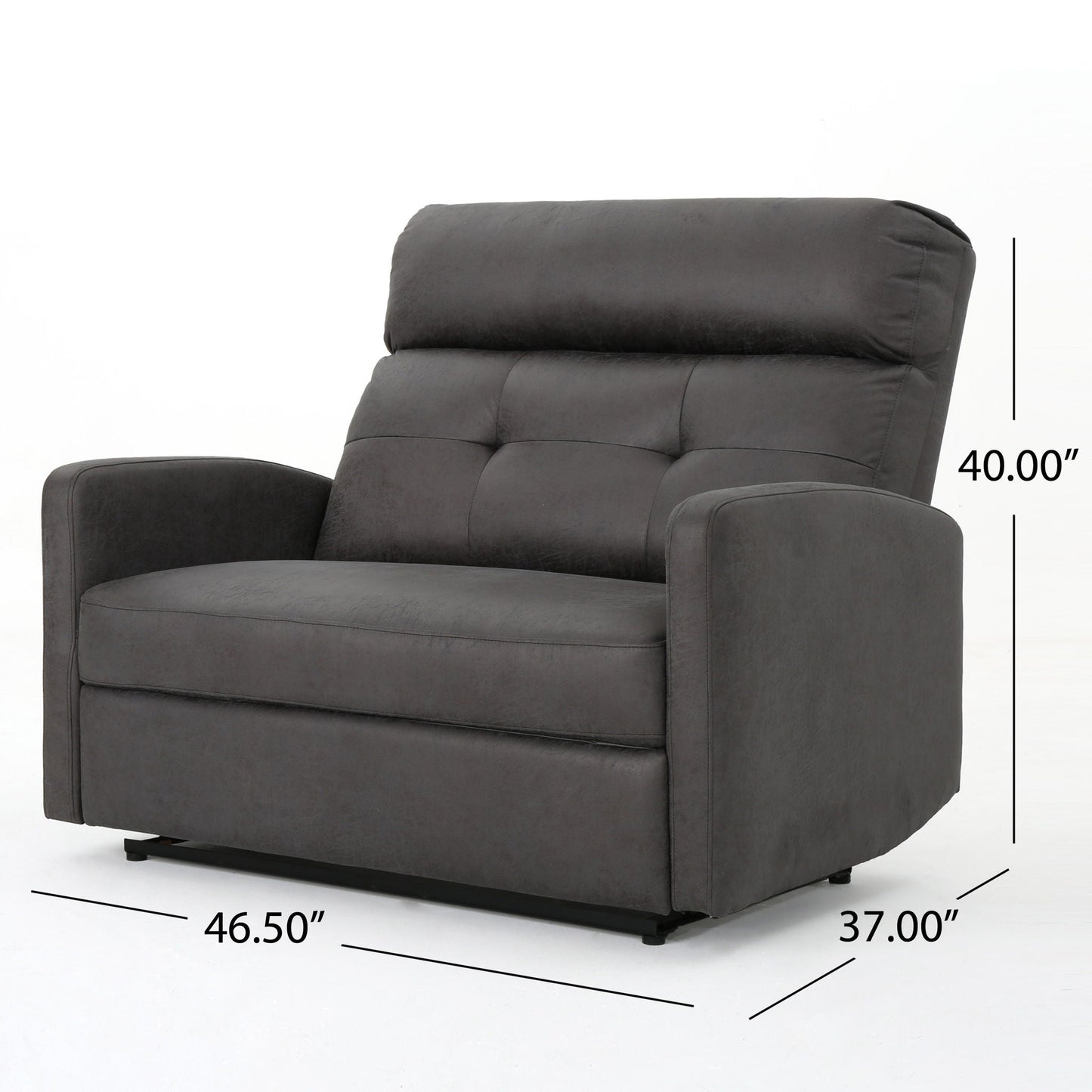 Alma - Contemporary Upholstered Loveseat Recliner - Slate Noble House