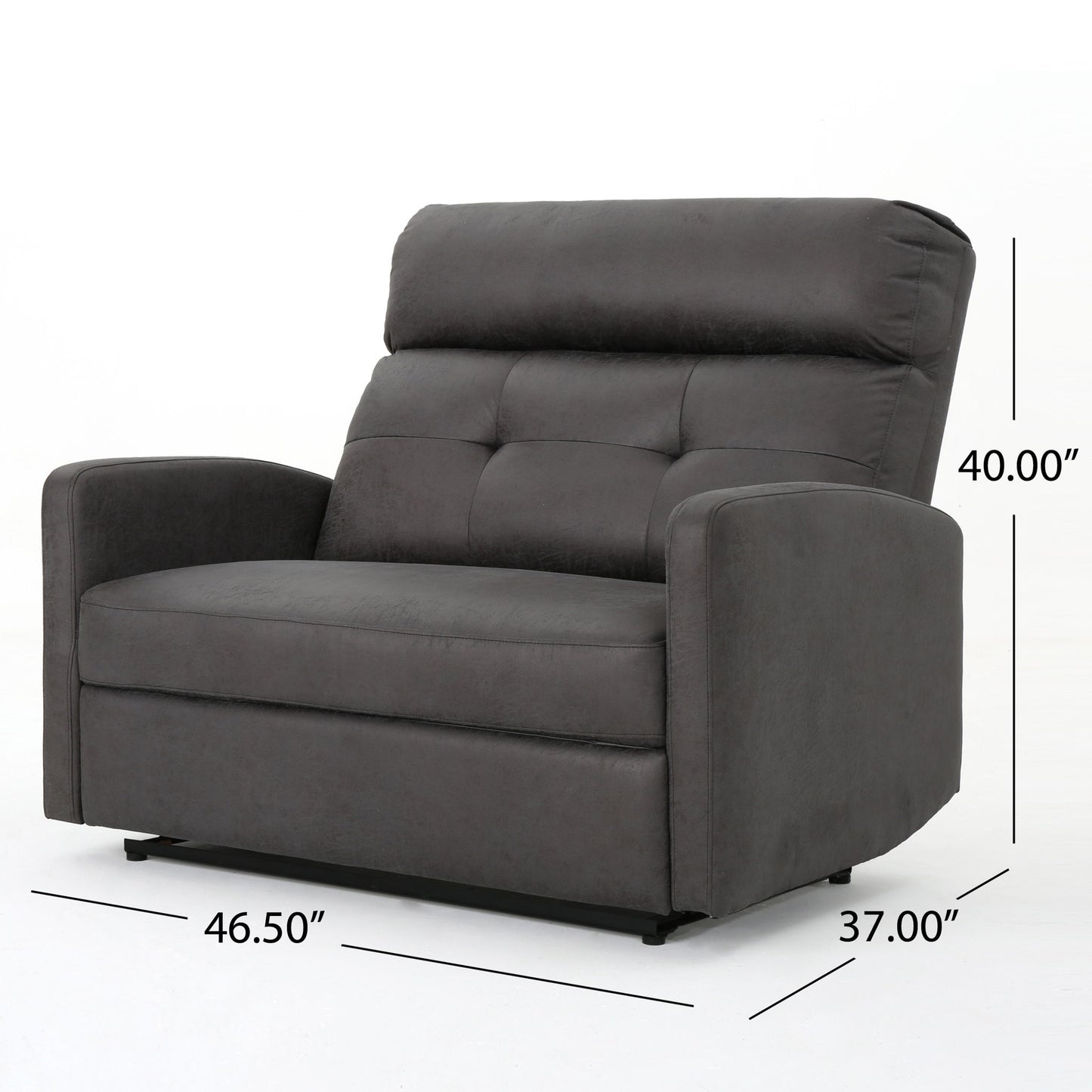Alma - Contemporary Upholstered Loveseat Recliner - Slate Noble House