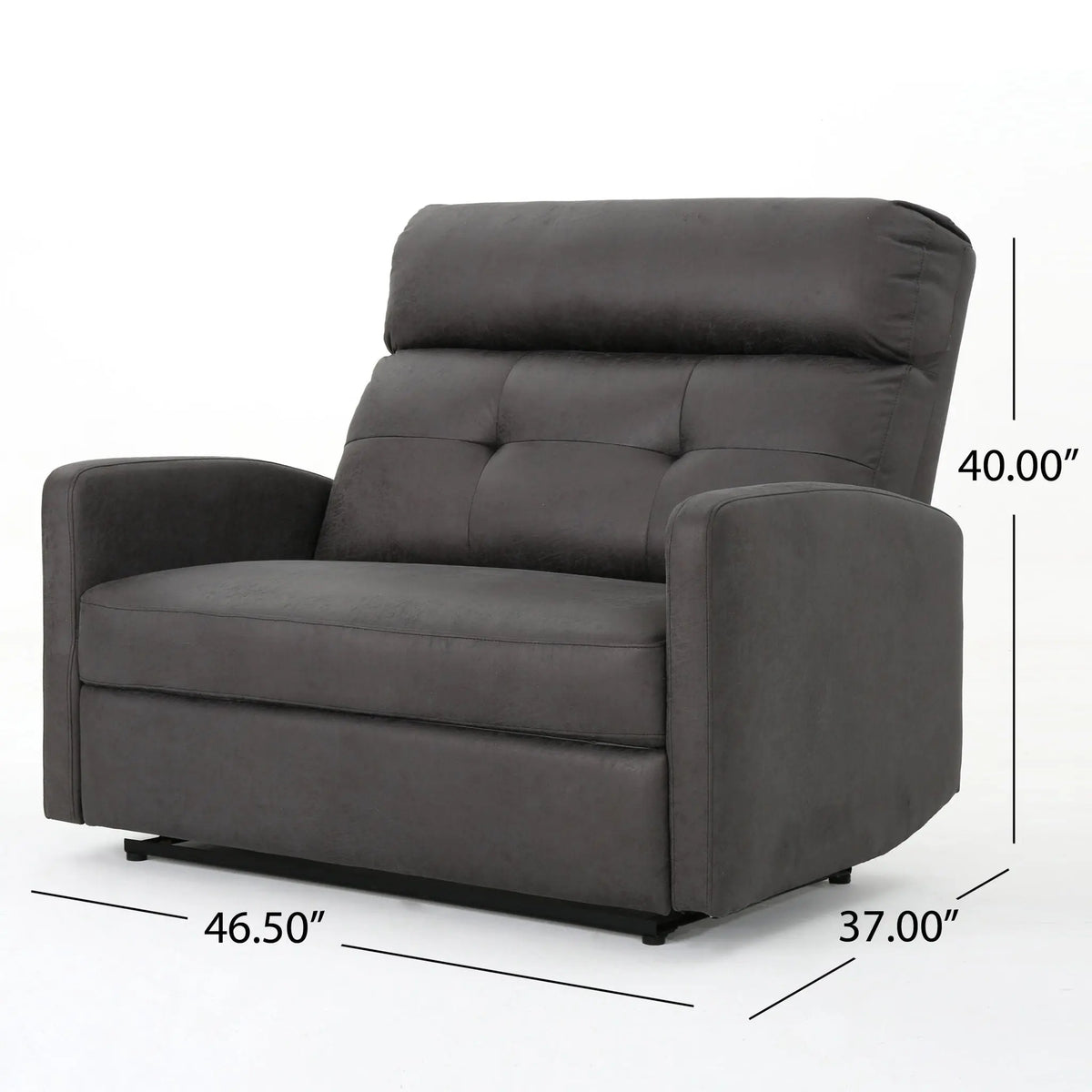 Alma - Contemporary Upholstered Loveseat Recliner - Slate Noble House