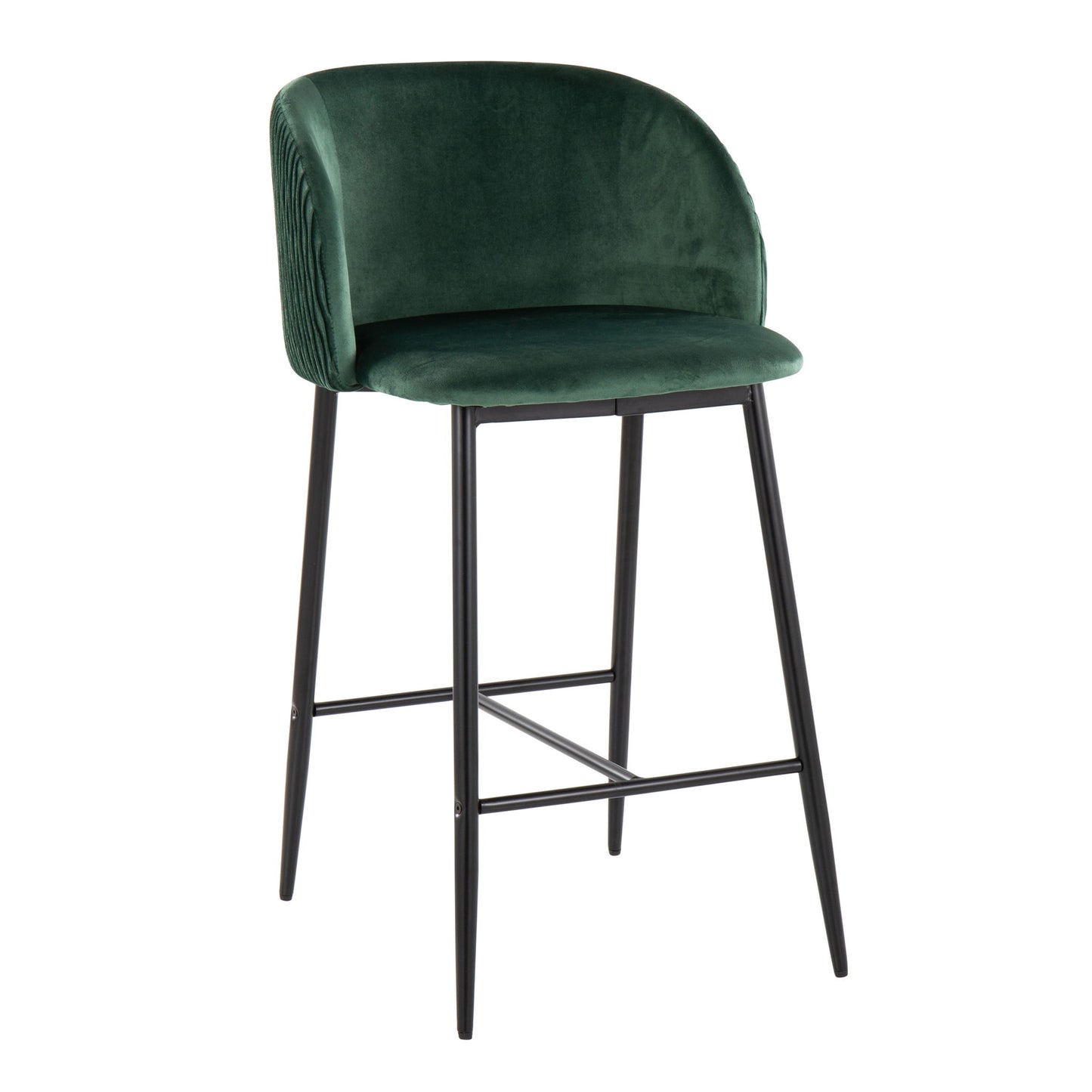 Fran - Pleated Waves Contemporary Fixed Height Counter Stool (Set of 2) Lumi Source
