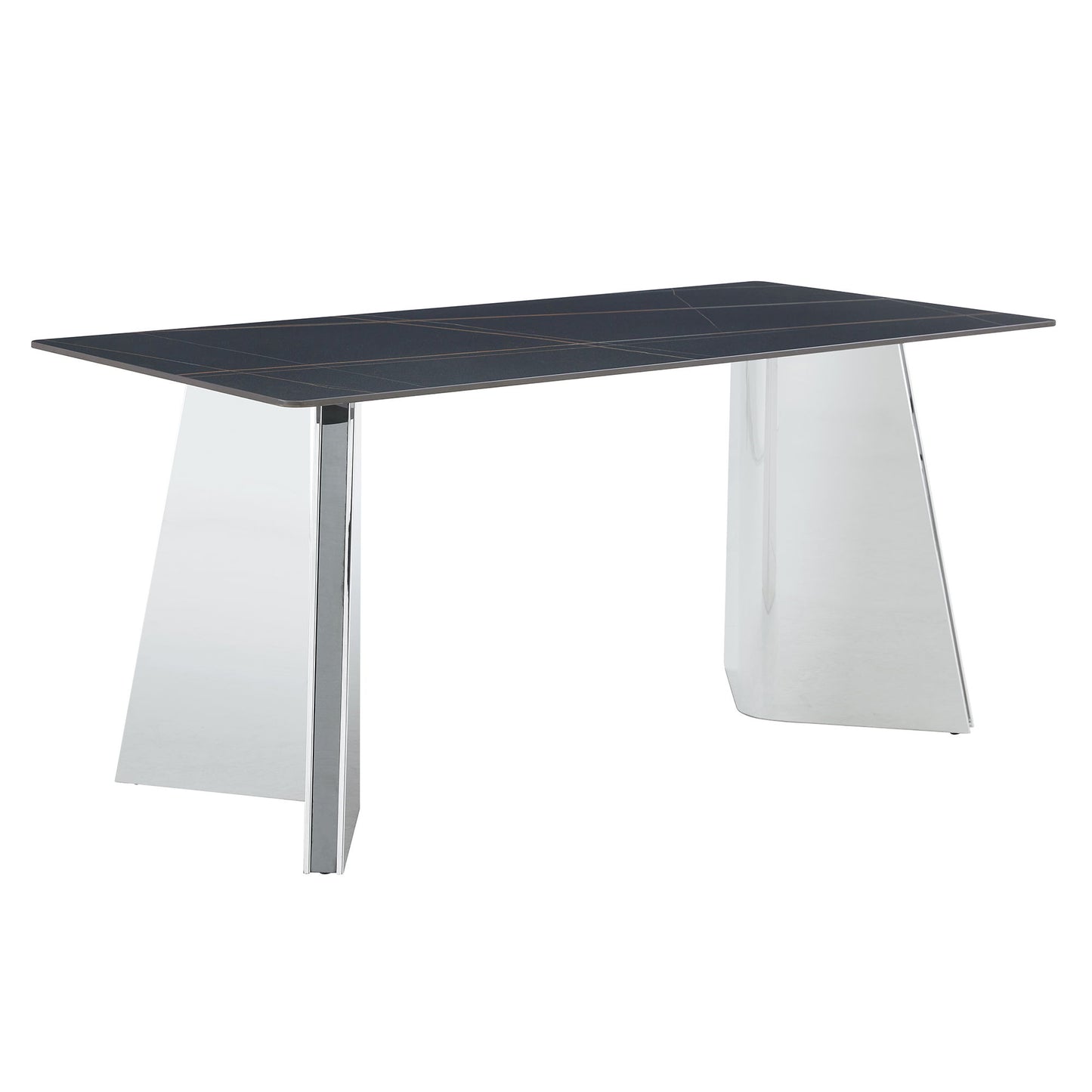 Modern Marble Patterned Dining Table With Stainless Steel Butterfly Legs Home Essentials