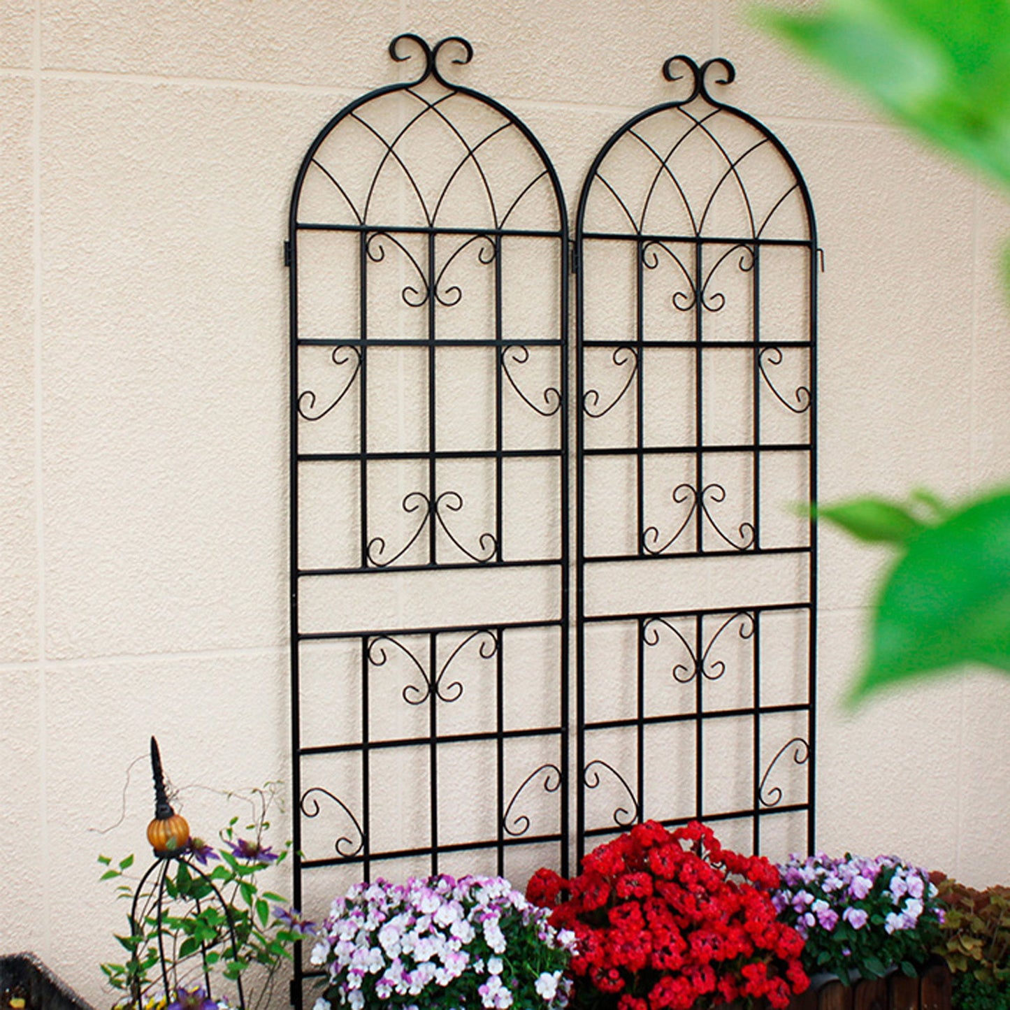 Metal Garden Rustproof Trellis For Climbing Plants Outdoor Flower Support Daily Nest