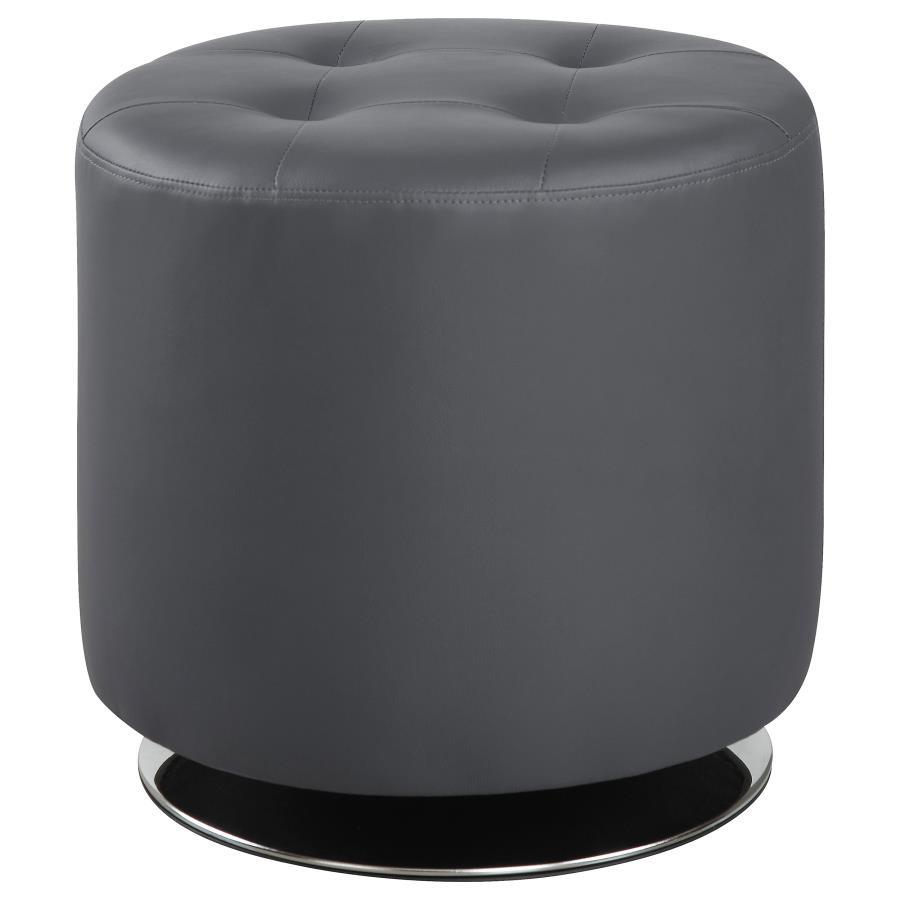 Bowman - Round Upholstered Tufted Swivel Ottoman CoasterEveryday