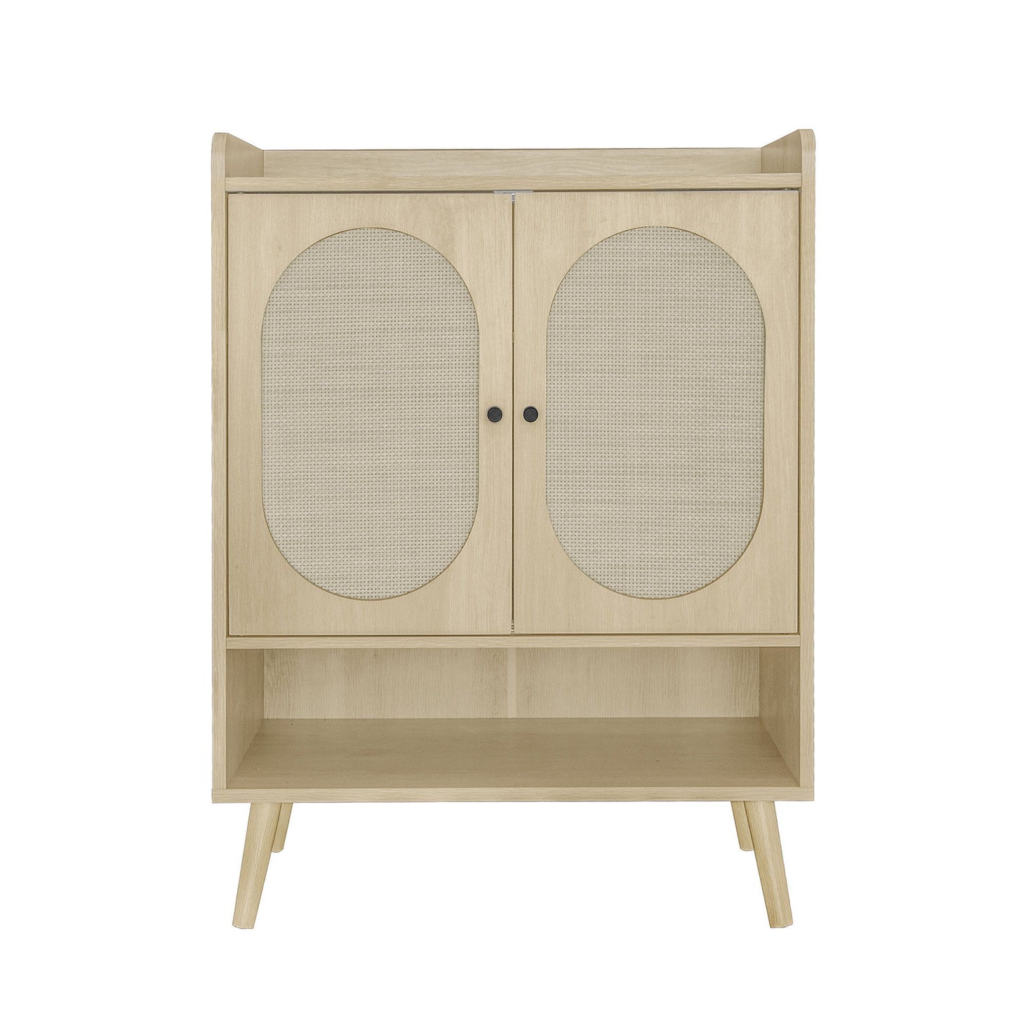 2 Door Shoe Rack, Freestanding, Modern Shoe Storage Cabinet, For Entryway - Natural Daily Nest