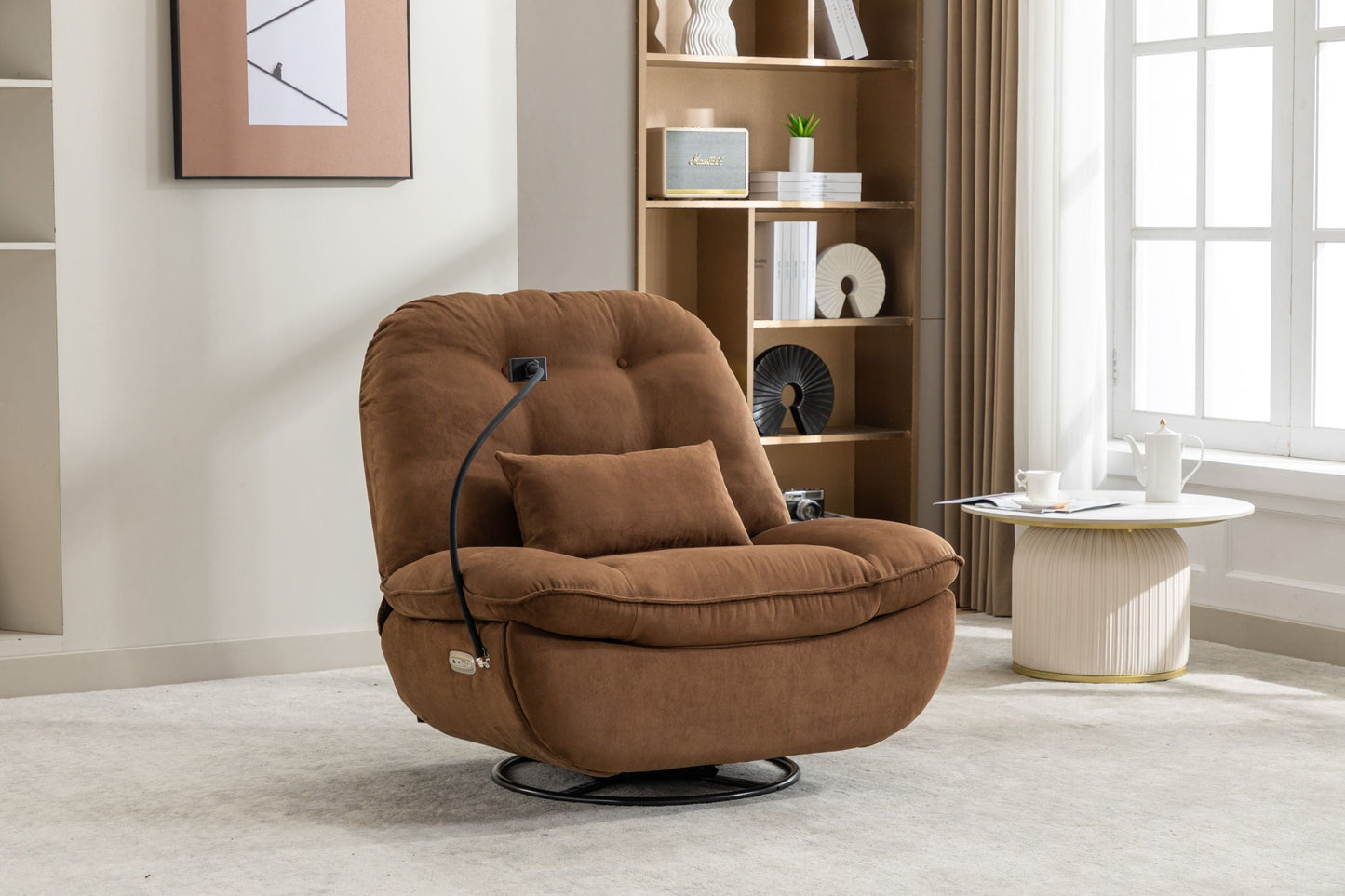 Power Recliner Swivel Glider USB Charger With Bluetooth Music Player, Sleep, Working, Game And Leisure Home Essentials