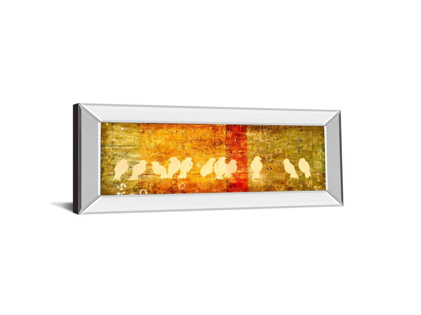 Reunion By Patricia Pinto - Mirror Framed Print Wall Art - Orange - Snoozhouse