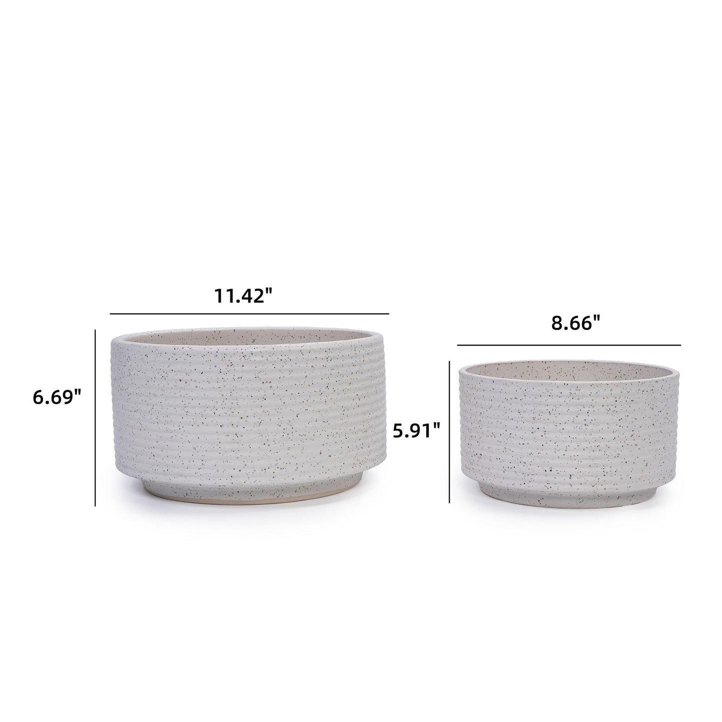 2 Pieces Flowerpot, Planter For Patio, Garden Or Windowsills - Milk White Daily Nest
