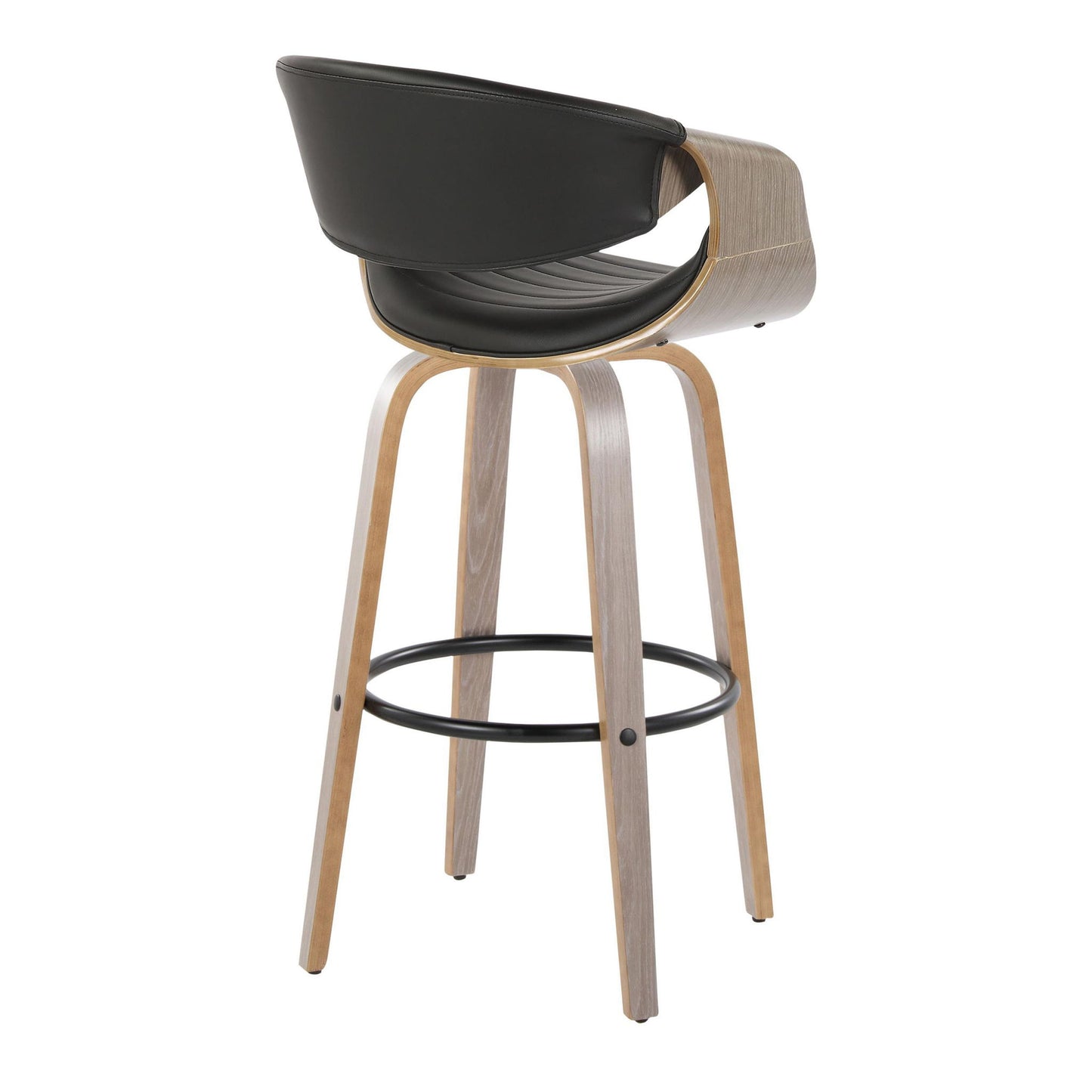 Symphony - Mid-Century Modern Fixed Height Barstool With Swivel With Round Footrest (Set of 2) Lumi Source