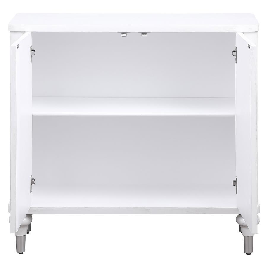 Cardella - 2 Door Mandala Accent Cabinet - Distressed White Coaster Fine Furniture