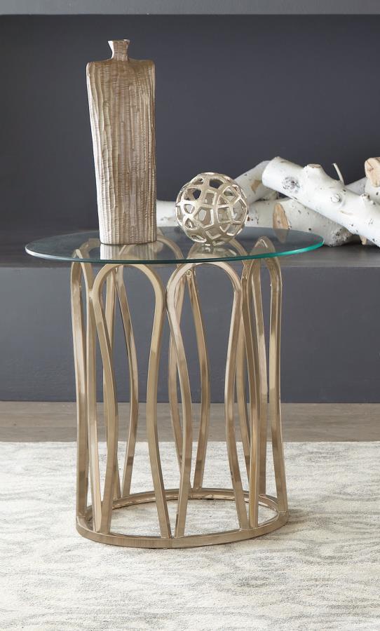 Monett - Round Glass Top Table CoasterEssence