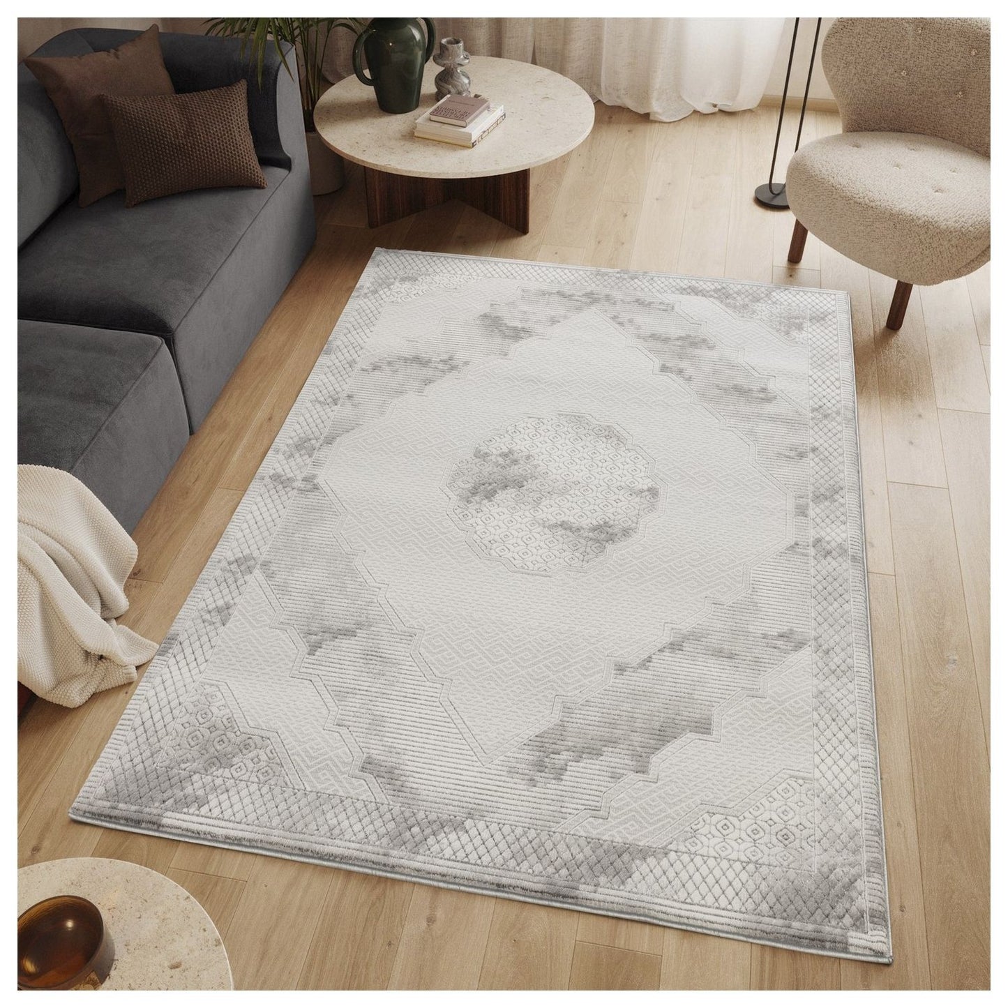 Geometrix - Medallion Rug With Geometric 3D Effect Icona Home Decor