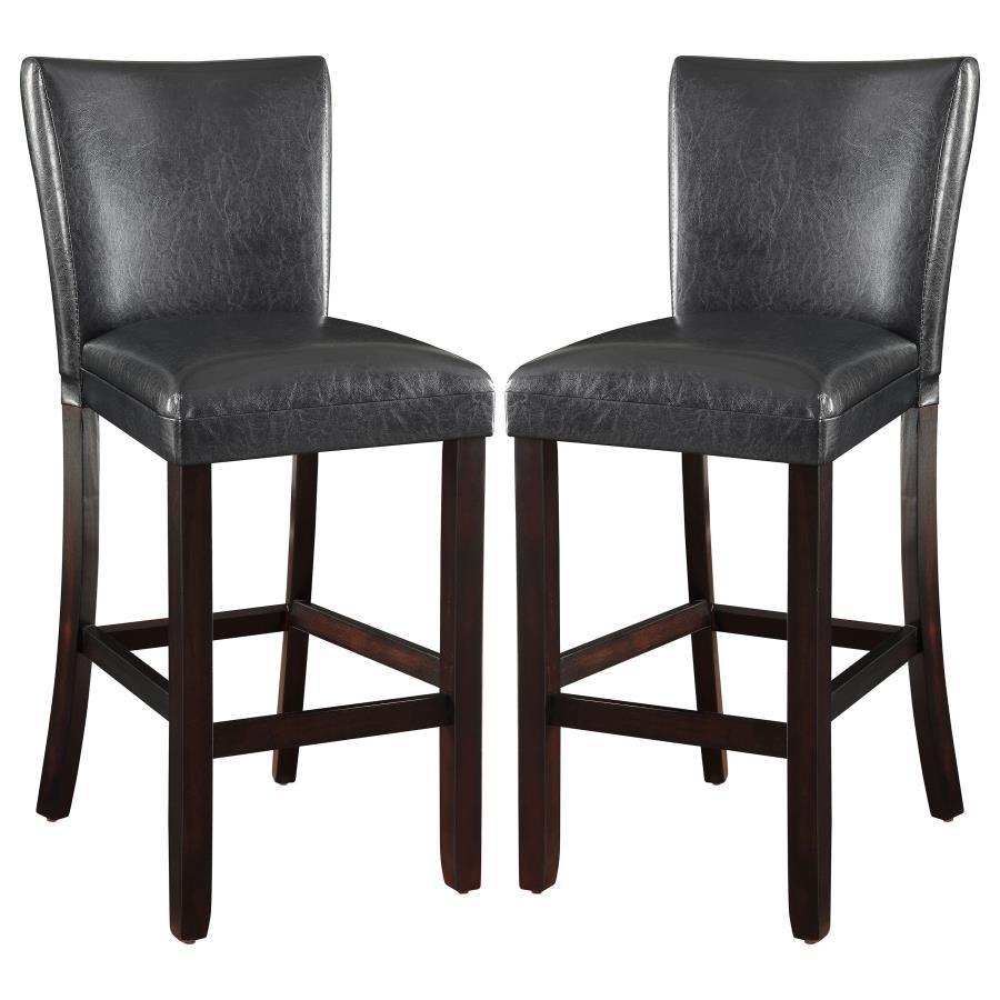 Alberton - Leatherette Upholstered Bar Chair (Set of 2) - Black CoasterEveryday