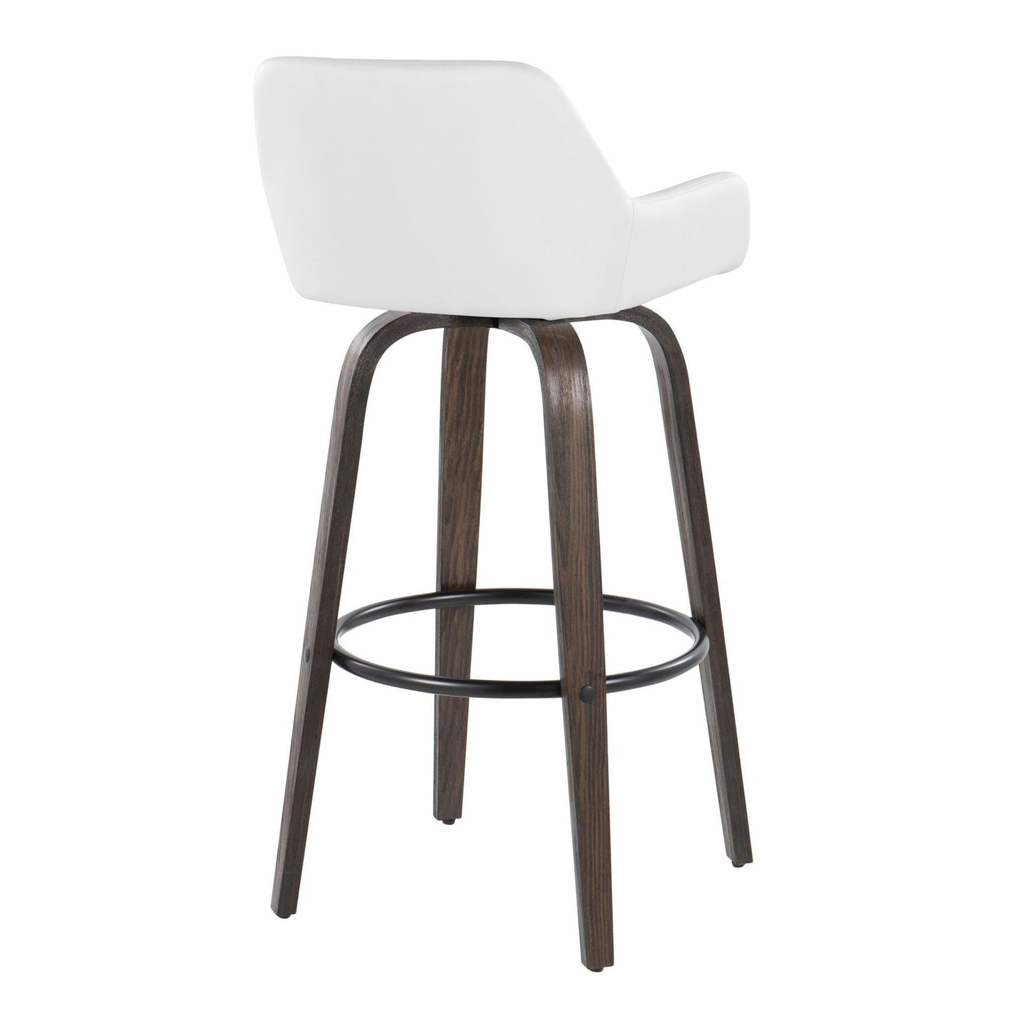 Daniella - Contemporary Fixed Height, Barstool With Swivel With Round Footrest (Set of 2) Lumi Source