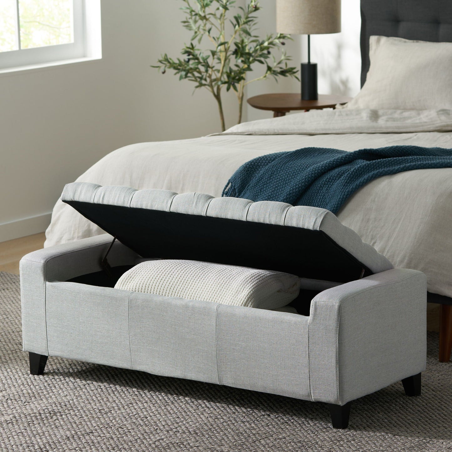 Guernsey - Ottoman Storage With Tufted Top Noble House