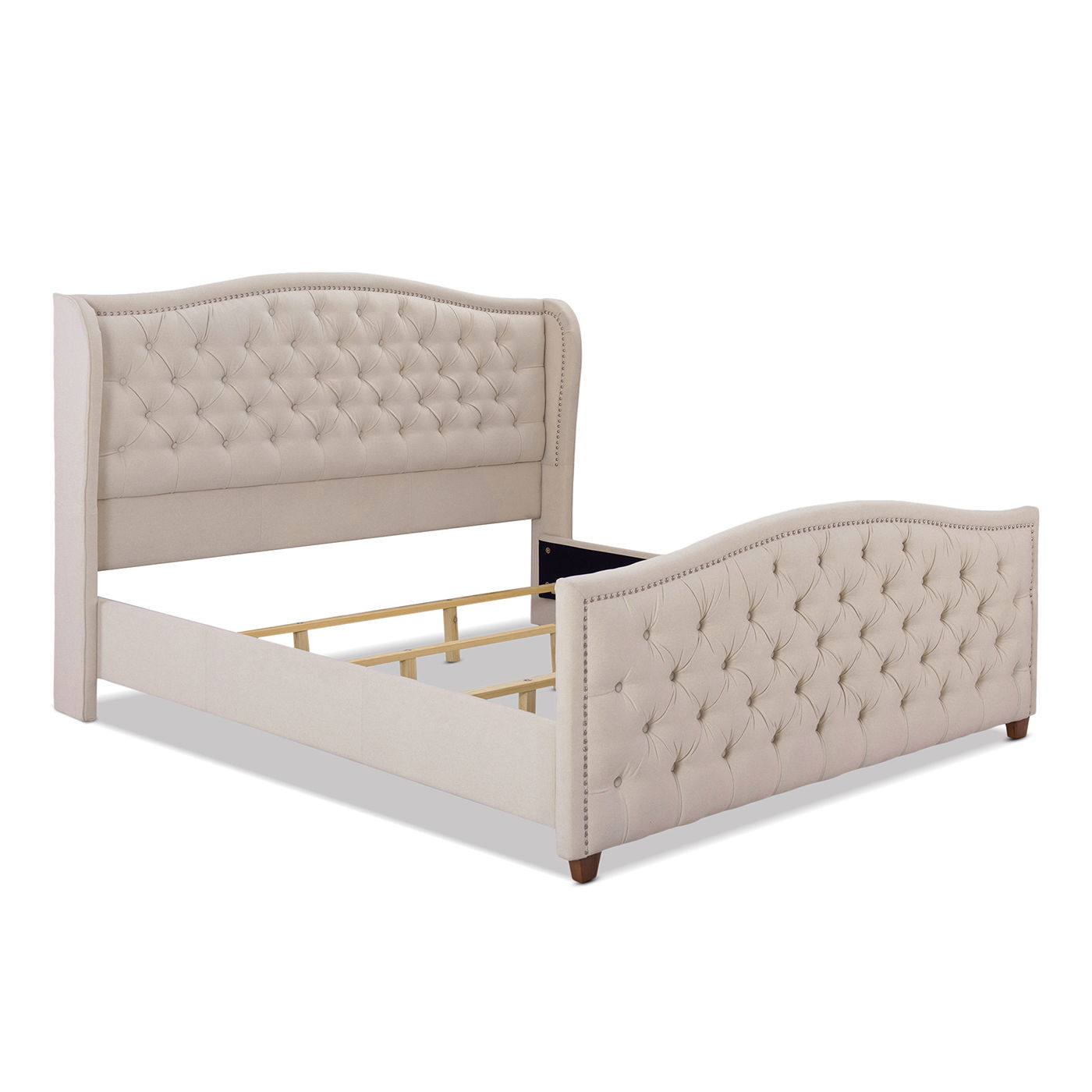 Marcella - Upholstered Shelter Headboard Bed Set Jennifer Taylor Home