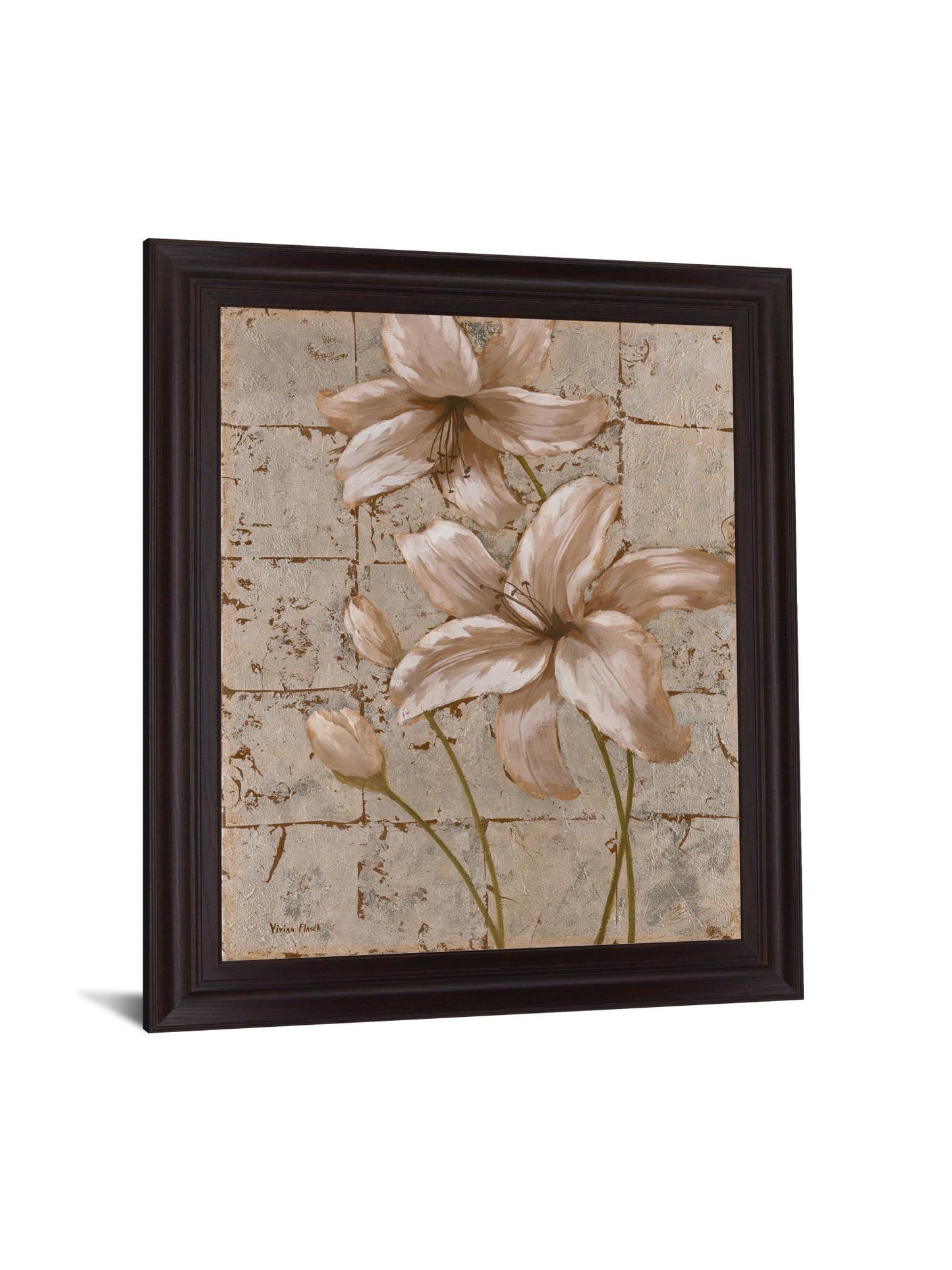 Cream Lily Trio - 28" x 34" Framed Wall Art Classy Art