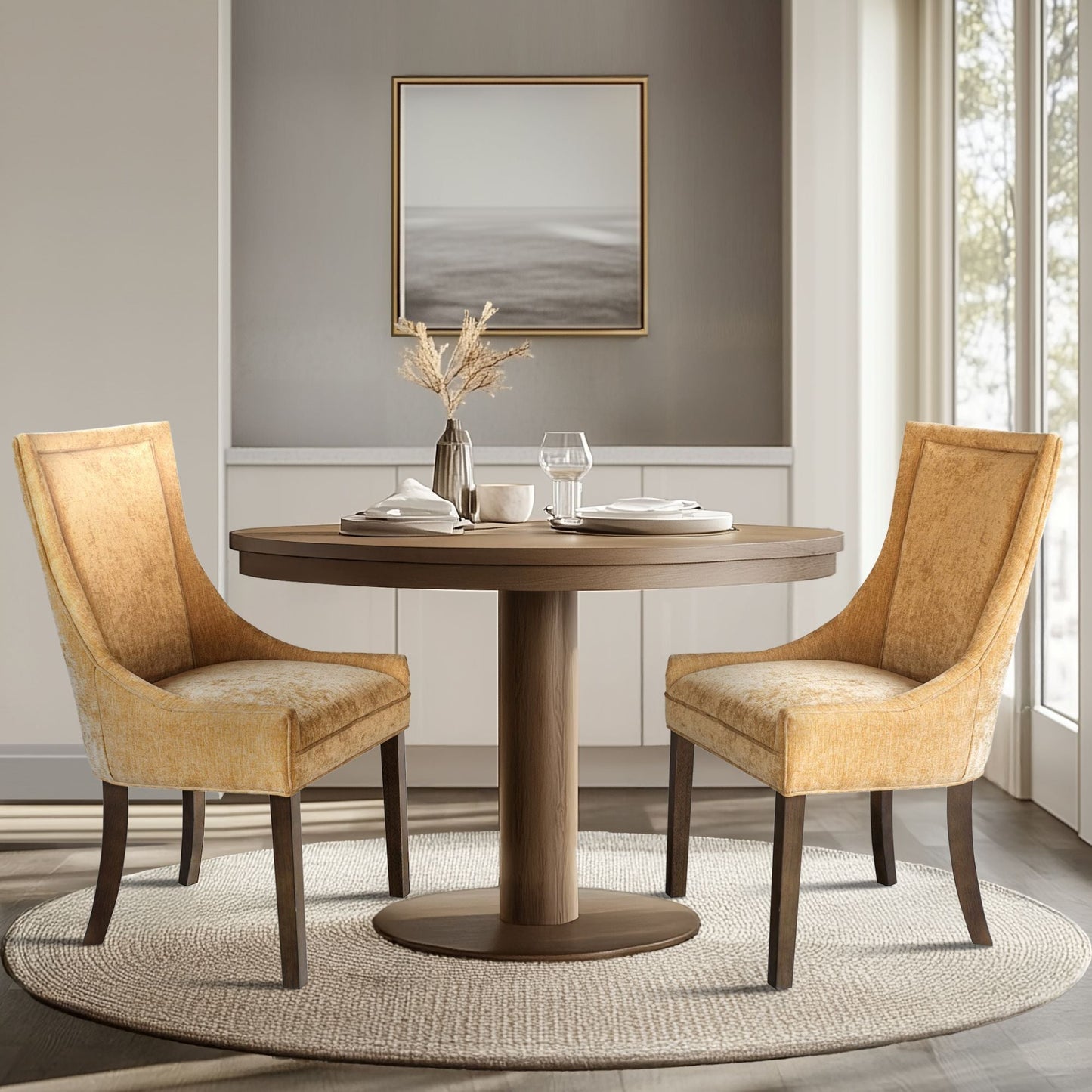Ultra - Ultra Upholstered Dining Side Chairs With Legs (Set of 2) - Gold Madison Park Signature