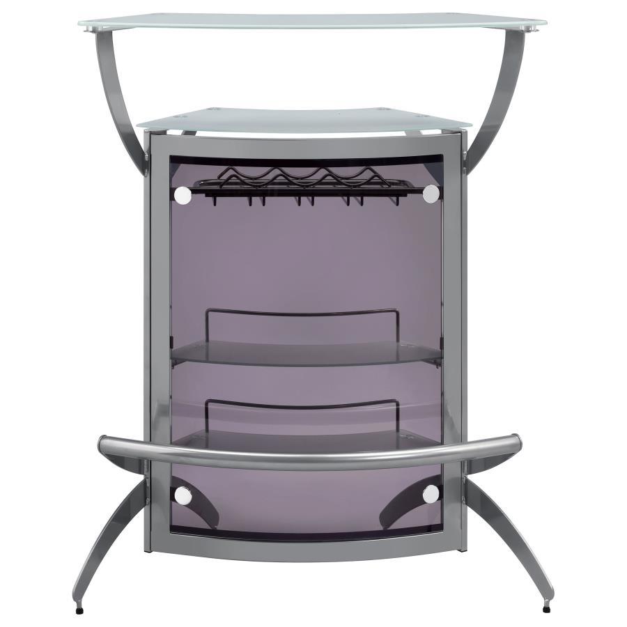 Dallas - 2-Shelf Curved Freestanding Home Bar Cabinet CoasterEssence